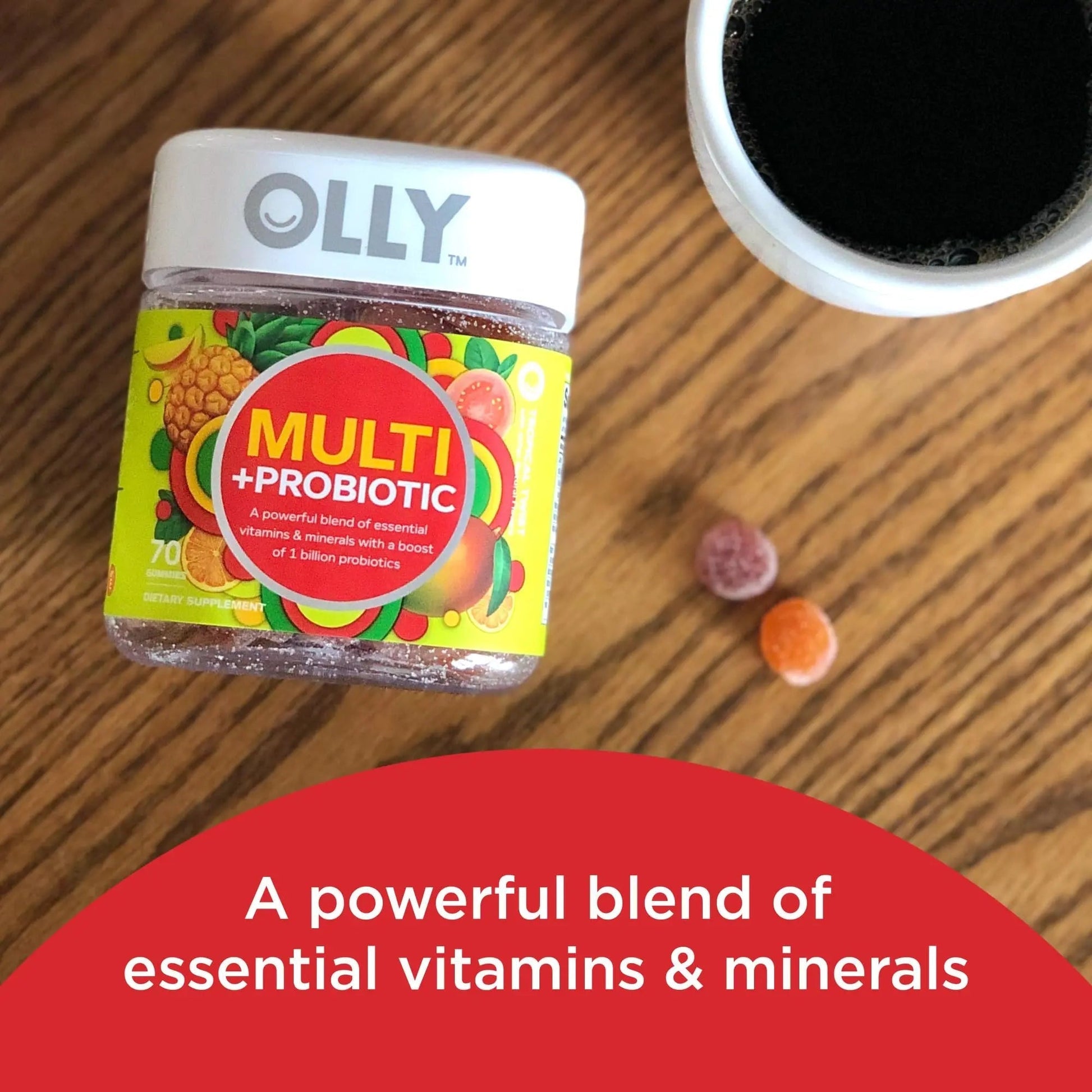 OLLY Multi + Probiotic Adult Multivitamin Gummy, 1 Billion CFUs, Digestive and Immune Support & Probiotic + Prebiotic Gummy OLLY uk supplements