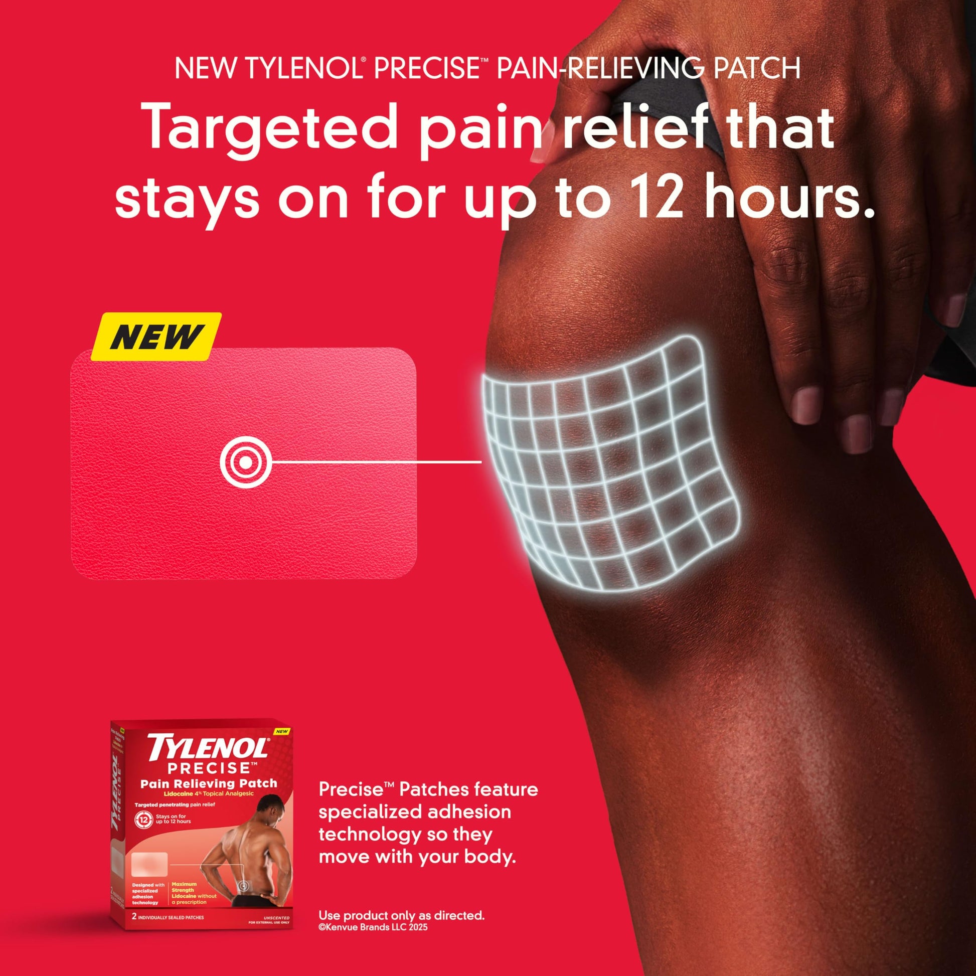 Tylenol Precise Pain Relieving Patches, Large Topical Analgesic Patches + Maximum OTC Strength Lidocaine Penetrates, Targeted Relief Ideal for Shoulder, Back & Knee Pain, Unscented, 4 ct Tylenol uk supplements