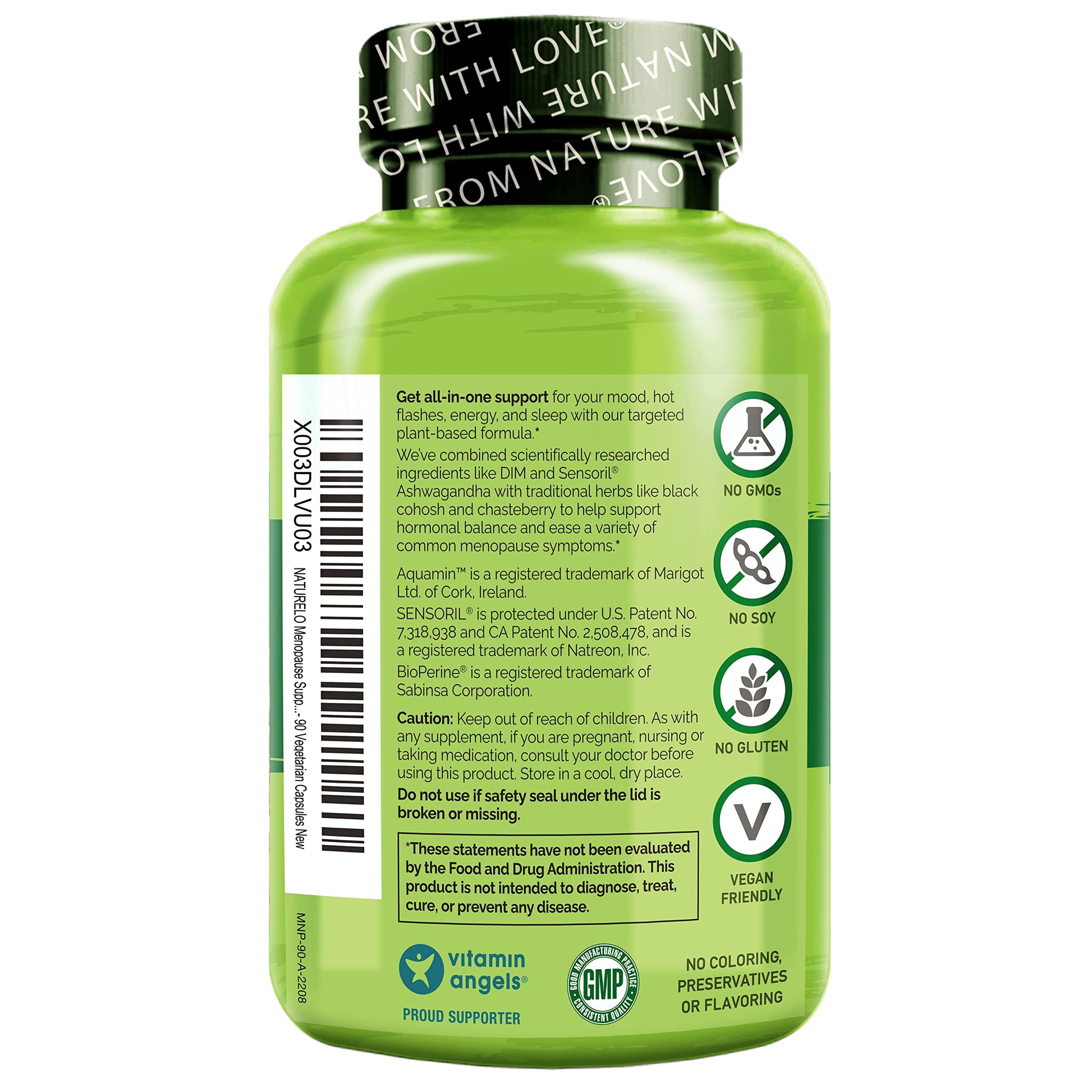 NATURELO Menopause Supplements for Women, Herbal Blend with Black Cohosh for Menopause Hot Flashes Advanced Estrogen Multi-Symptom Formula 90 Capsules NATURELO uk supplements