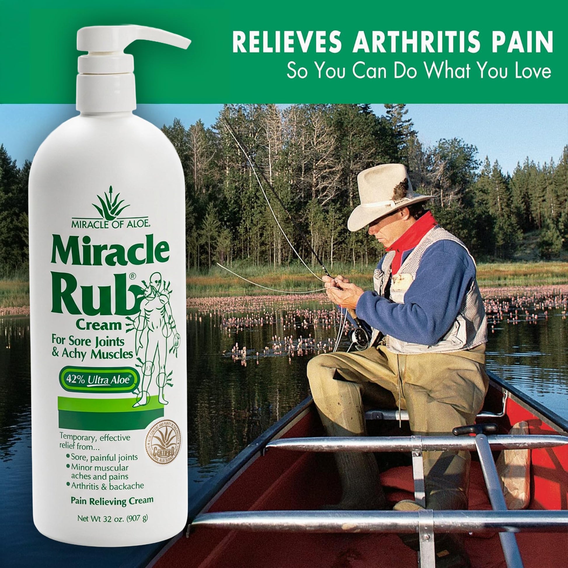 Miracle of Aloe Miracle Rub Pain Relieving Cream 32 oz, Fast & Effective Relief for Arthritis, Muscle, and Joint Pain - Maximum Strength UltraAloe Formula, Topical Analgesic Miracle of Aloe uk supplements