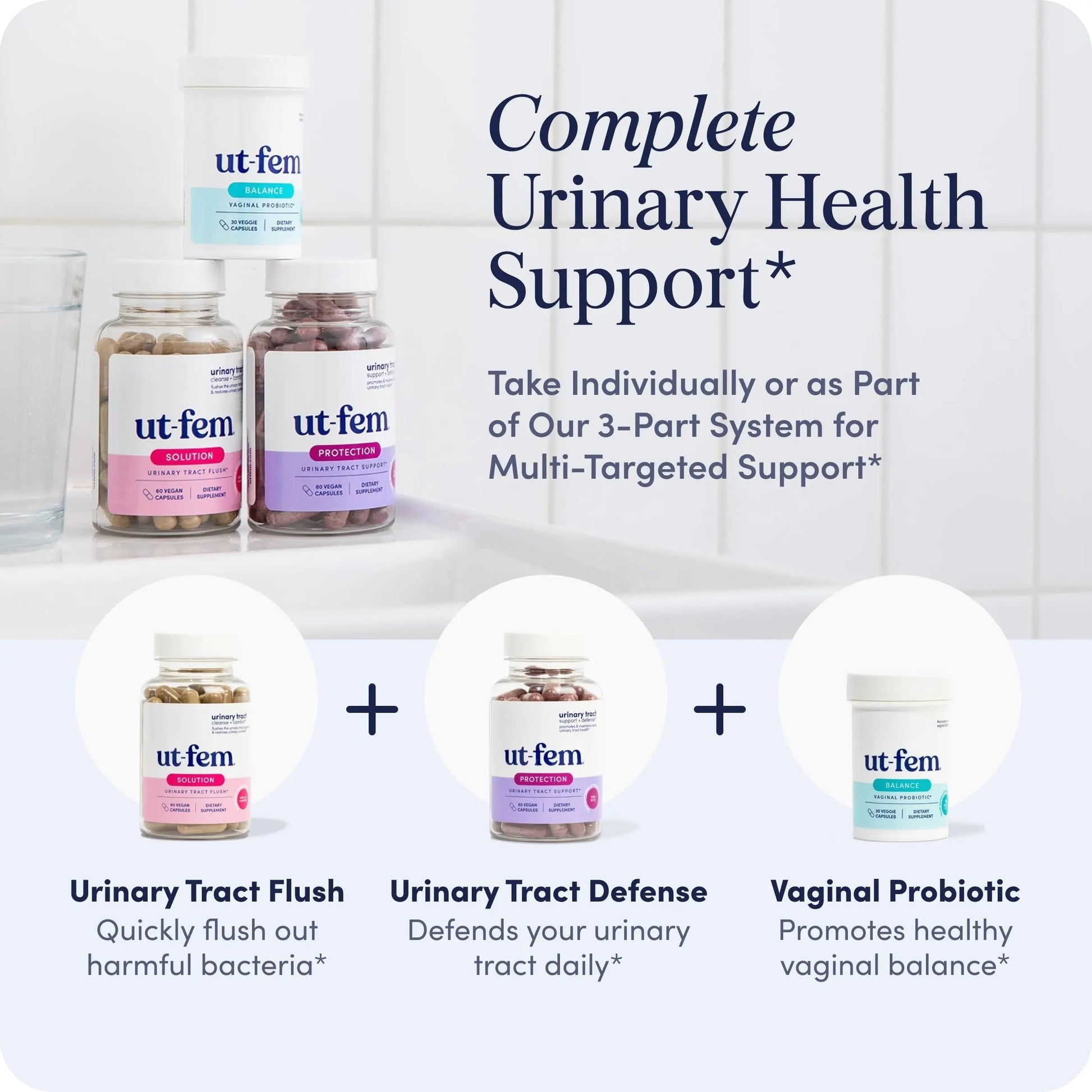 UT-Fem Solution - Fast-Acting Urinary Tract Flush for Women, Proactive UTI Support, Promotes Cleansing & Comfort, Clinical-Strength D-Mannose, Cranberry, and Natural Ingredients - 60 Vegan Capsules UT-Fem uk supplements