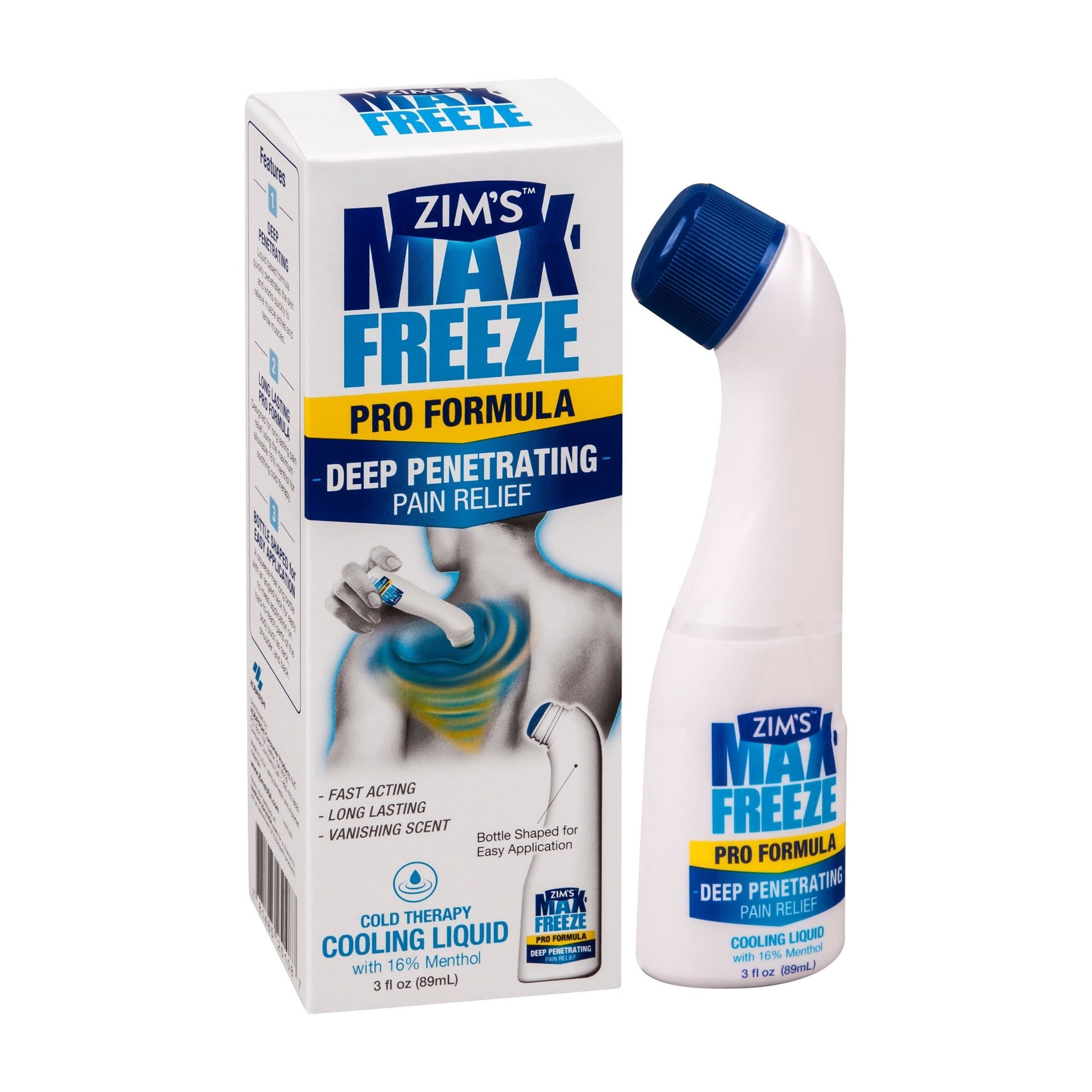 Zim's Max Freeze Liquid | 3 Pack - Pain Relief Topical Analgesic Cooling Liquid for Muscles and Joints Associated with Backaches, Arthritis, Strains, Bruises & Sprains, (P251080-1) 3 Ounce Zim’s Max uk supplements