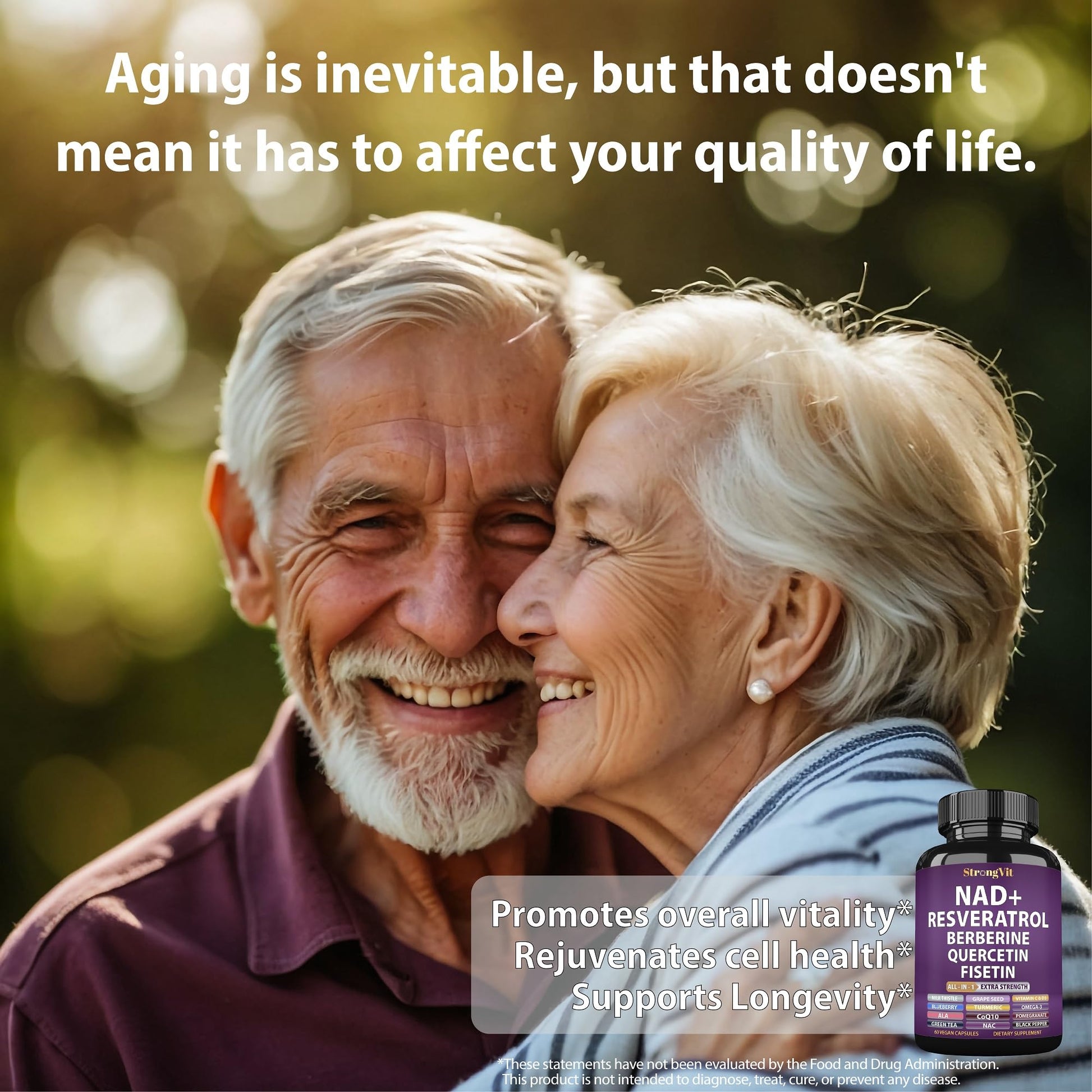 NAD Resveratrol Supplement with Berberine, Quercetin, CoQ10. Anti-Aging Formula for Women & Men. Liposomal NAD Plus, NAD+ Booster, Pure Organic Vitamin, USA StrongVit uk supplements