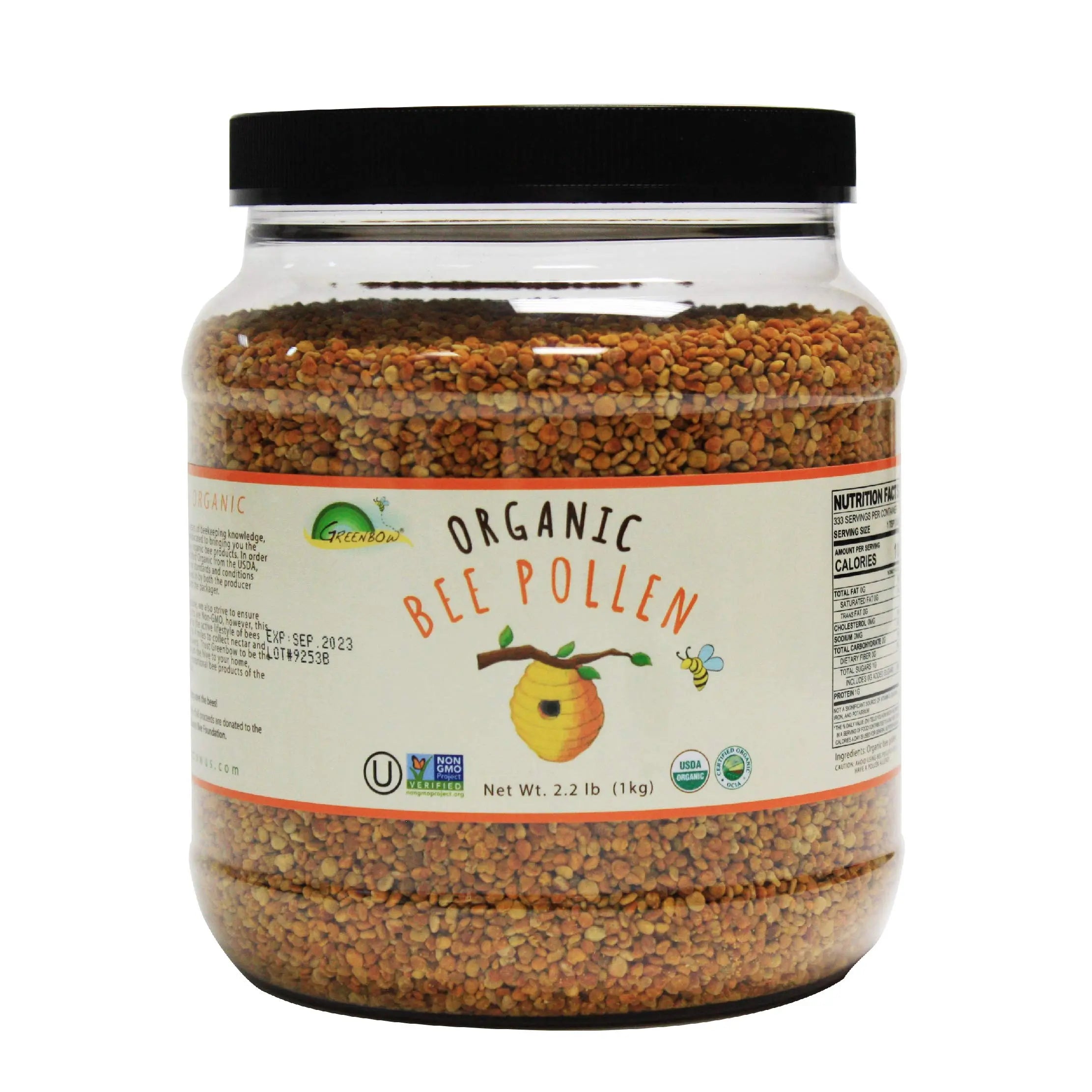Greenbow Organic Bee Pollen - 100% USDA Certified Organic, Non-GMO, Halal, Kosher Certified, Pure & Natural Bee Pollen Greenbow uk supplements
