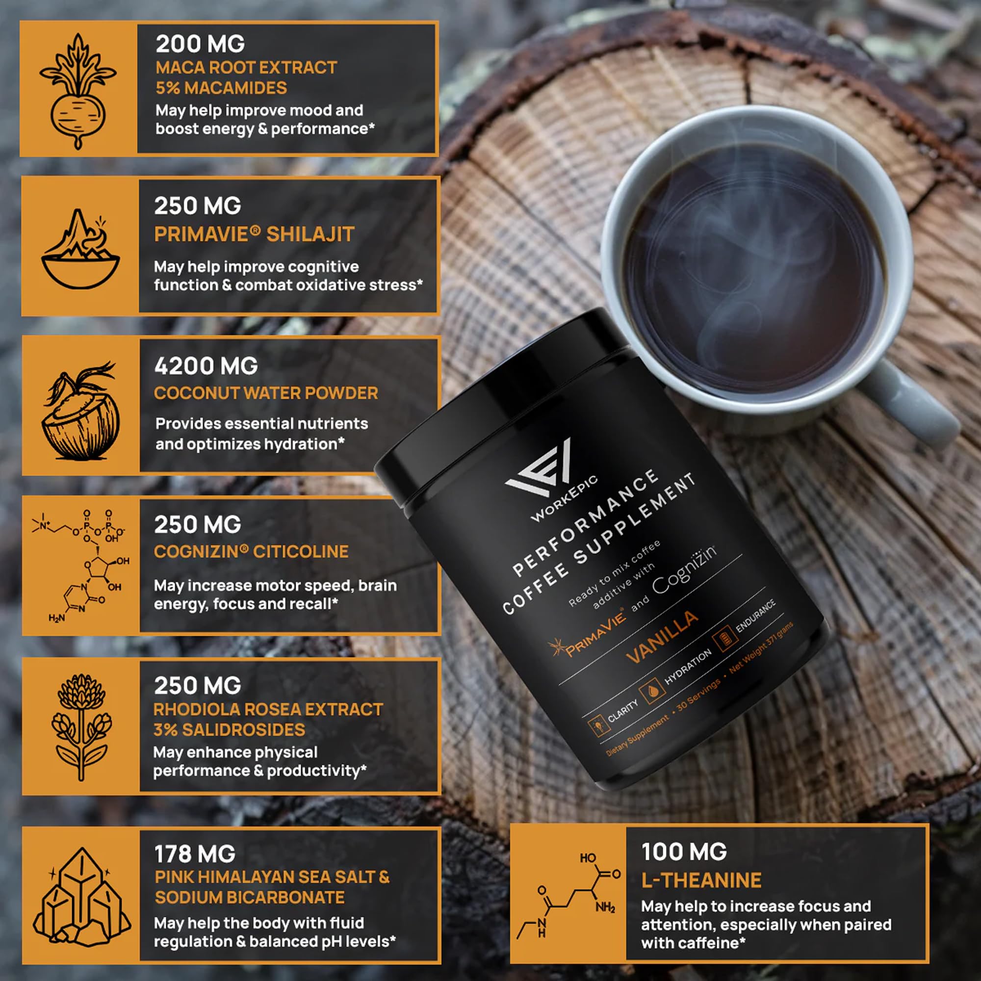 WorkEpic Performance Coffee Supplement WorkEpic uk supplements
