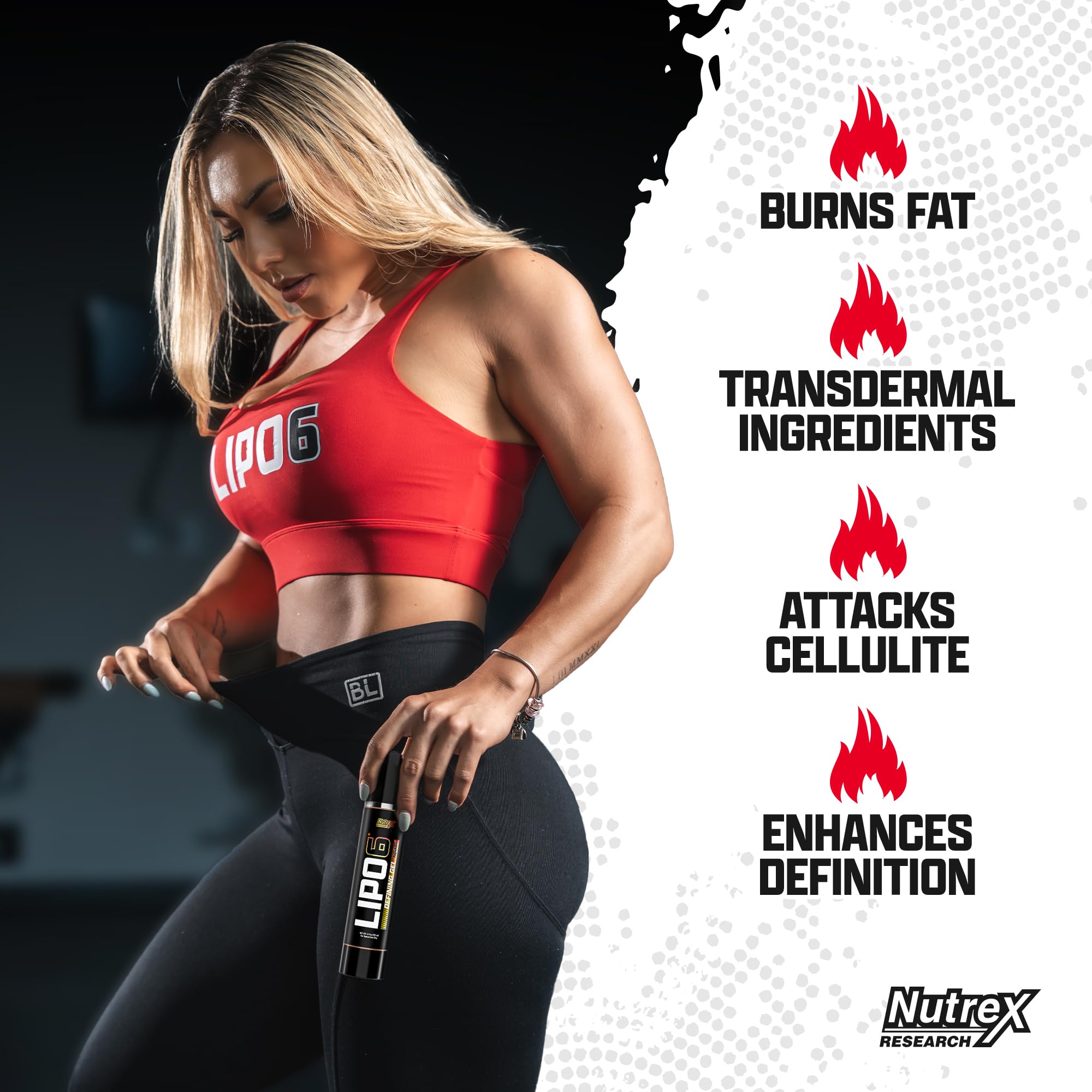 Lipo 6 Defining Gel Fast Acting Fat Burning Cream for Men & Women | Targets Stubborn Nutrex Research uk supplements