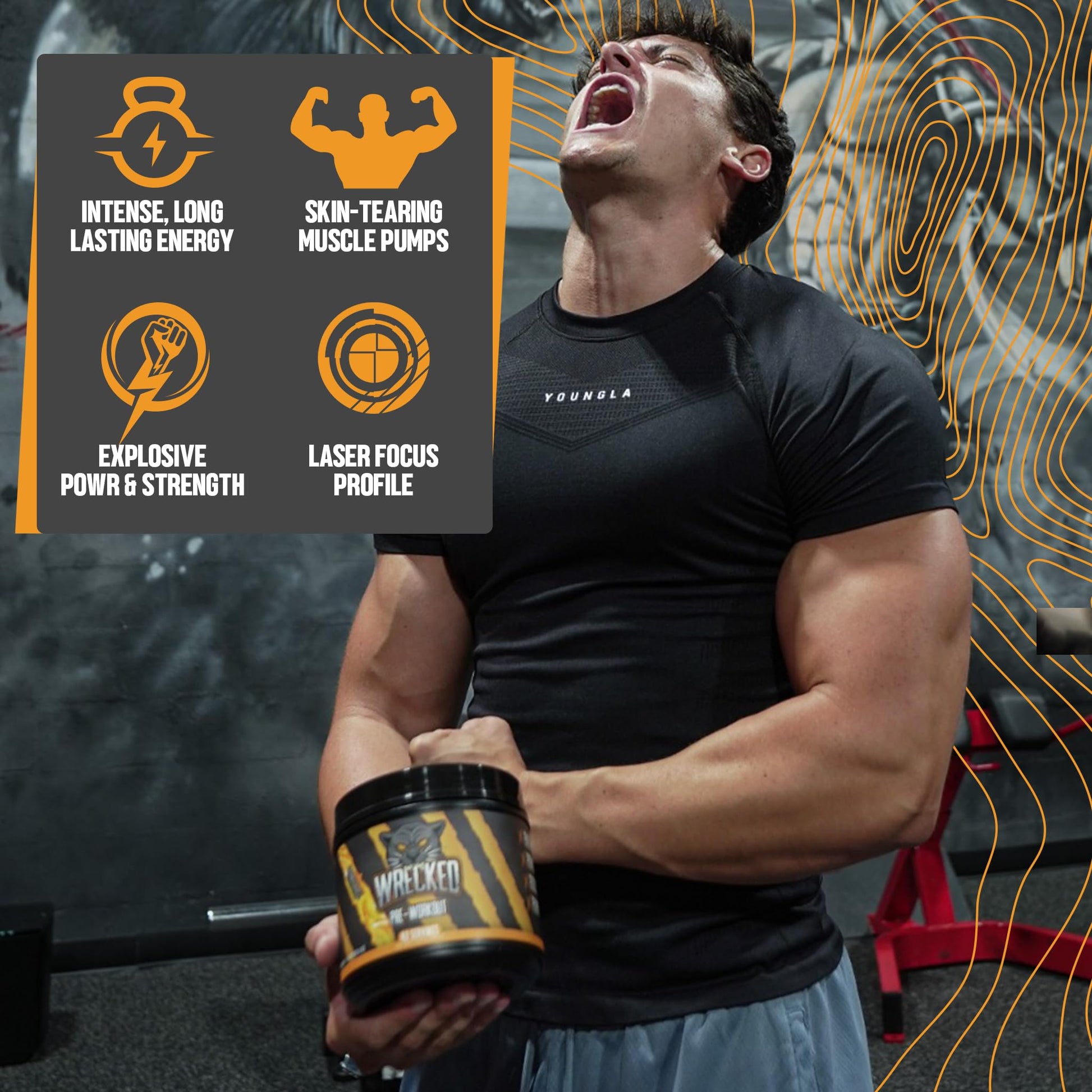Huge Supplements Wrecked Pre-Workout, 30G+ Ingredients Per Serving to Boost Energy Huge Supplements uk supplements