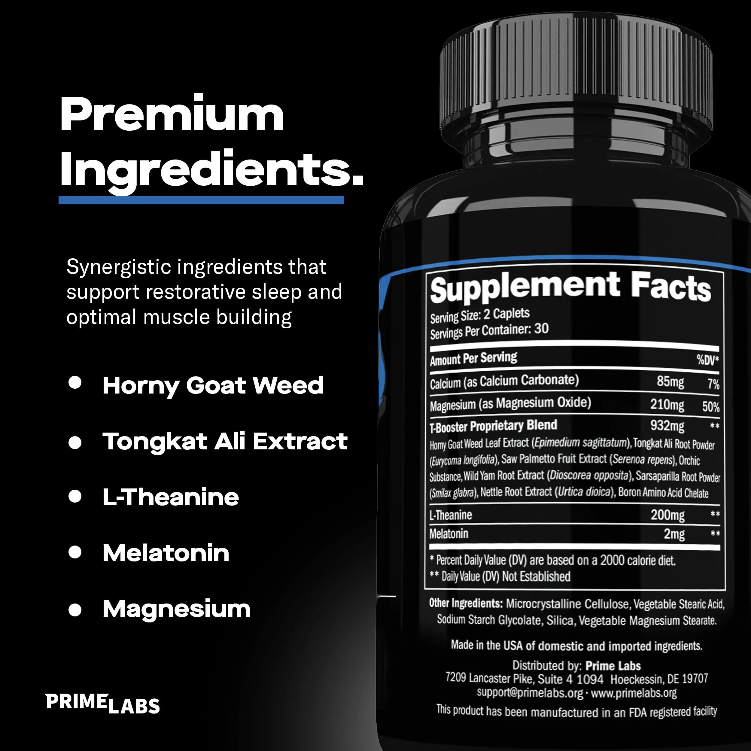 Prime Labs Night Duty - Nighttime Testosterone Booster & Sleep Support - PM Rest & Muscle Recovery Supplements - 60 Count Prime Labs uk supplements