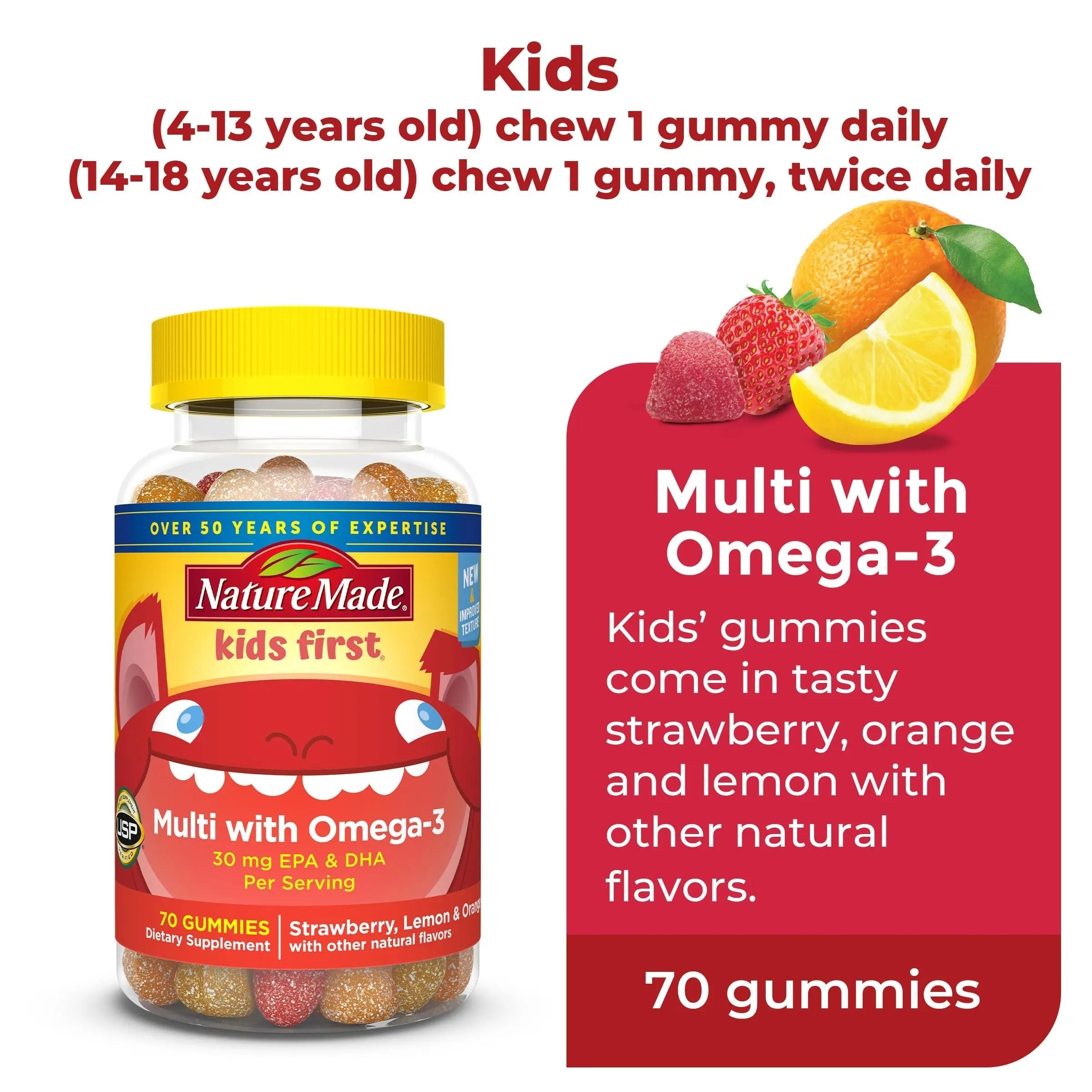 Nature Made Adult & Kids Multivitamin Gummies Combo Pack, Multis with Vitamin C, Vitamin D3, B Vitamins, Zinc, Omega 3 Fish Oil & More Nature Made uk supplements