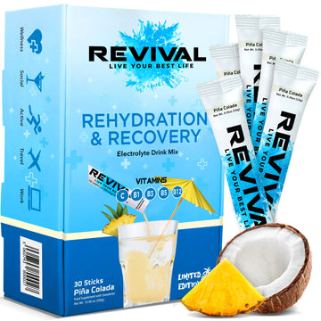 Revival Rapid Rehydration, Electrolytes Powder - High Strength Vitamin C, B1, B3, B5, B12 Revival Shots uk supplements