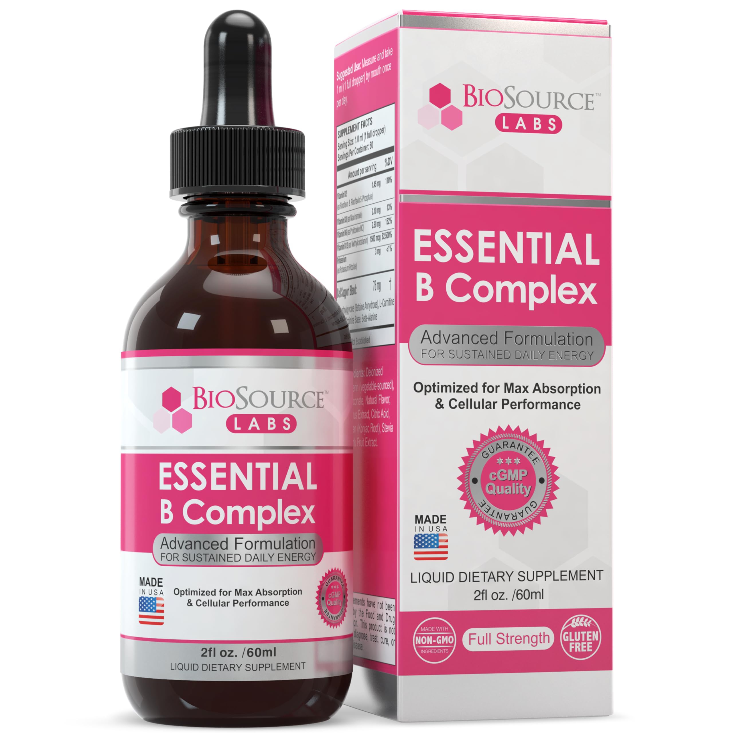 BioSource Labs Essential B Complex - Daily Vegan Vitamin B-Complex Sublingual Liquid BioSource Labs uk supplements