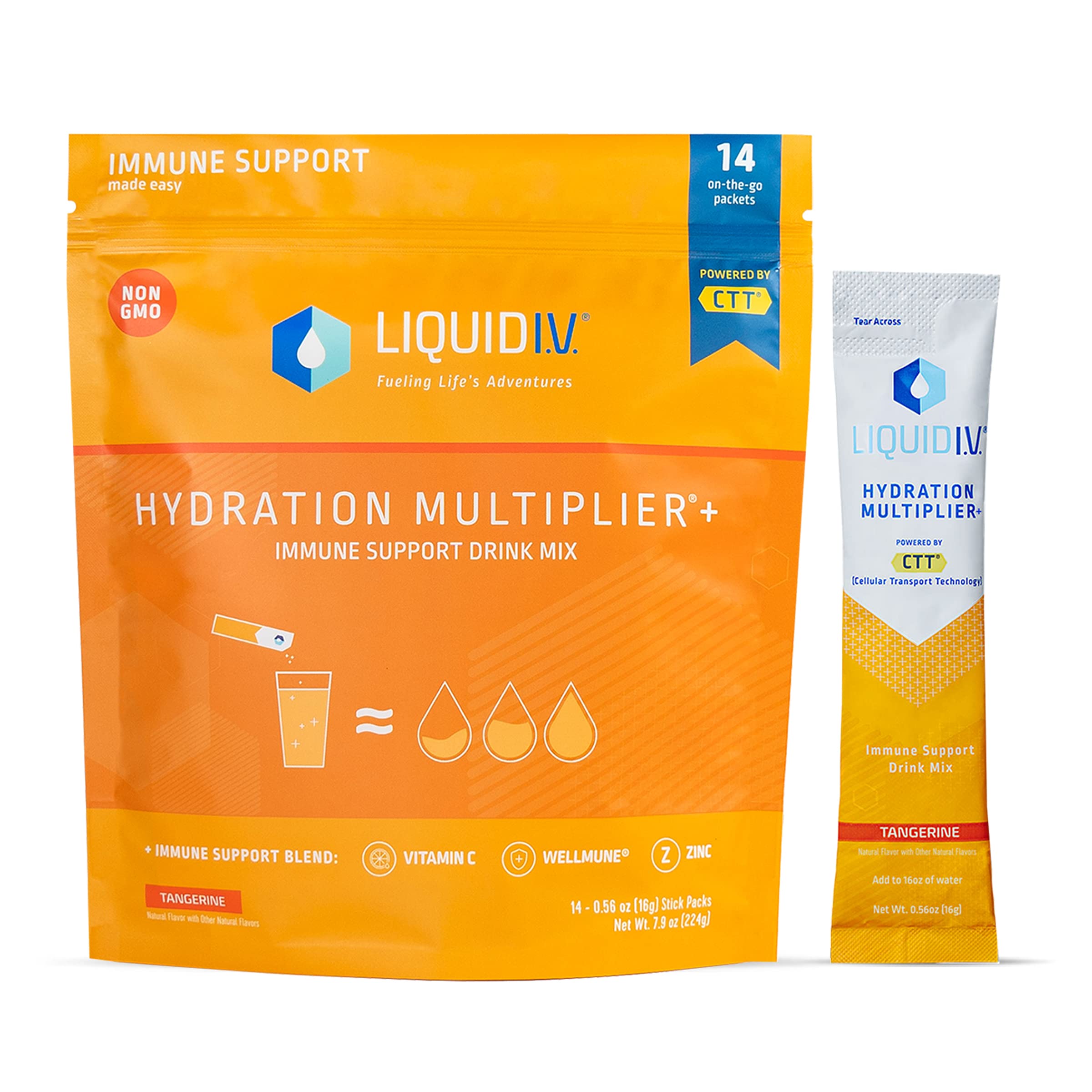 Liquid I.V. Hydration Multiplier + Immune Support - Tangerine - Hydration Powder Packets Liquid I.V. uk supplements