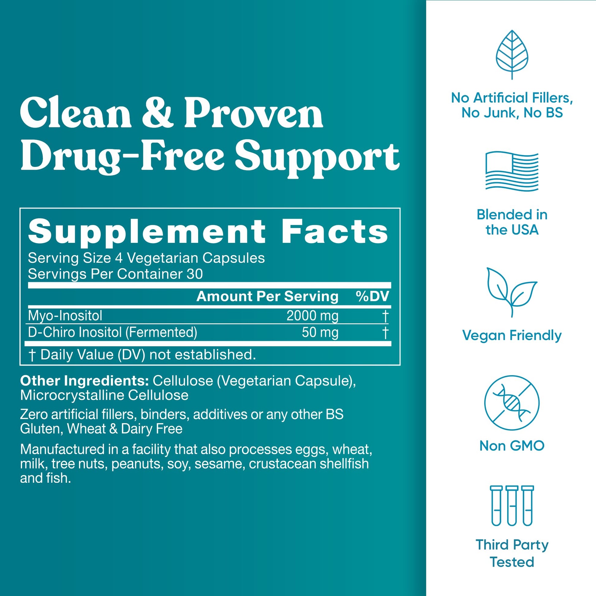 Regulate Cycle Support – Hormone Balance for Women at Optimal 40:1 Myo-Inositol 2000 mg & D-Chiro Inositol 50 mg – Supplement for Period Consistency, Menstrual & Ovulation Support – 120 Vegan Capsules Eu Natural uk supplements