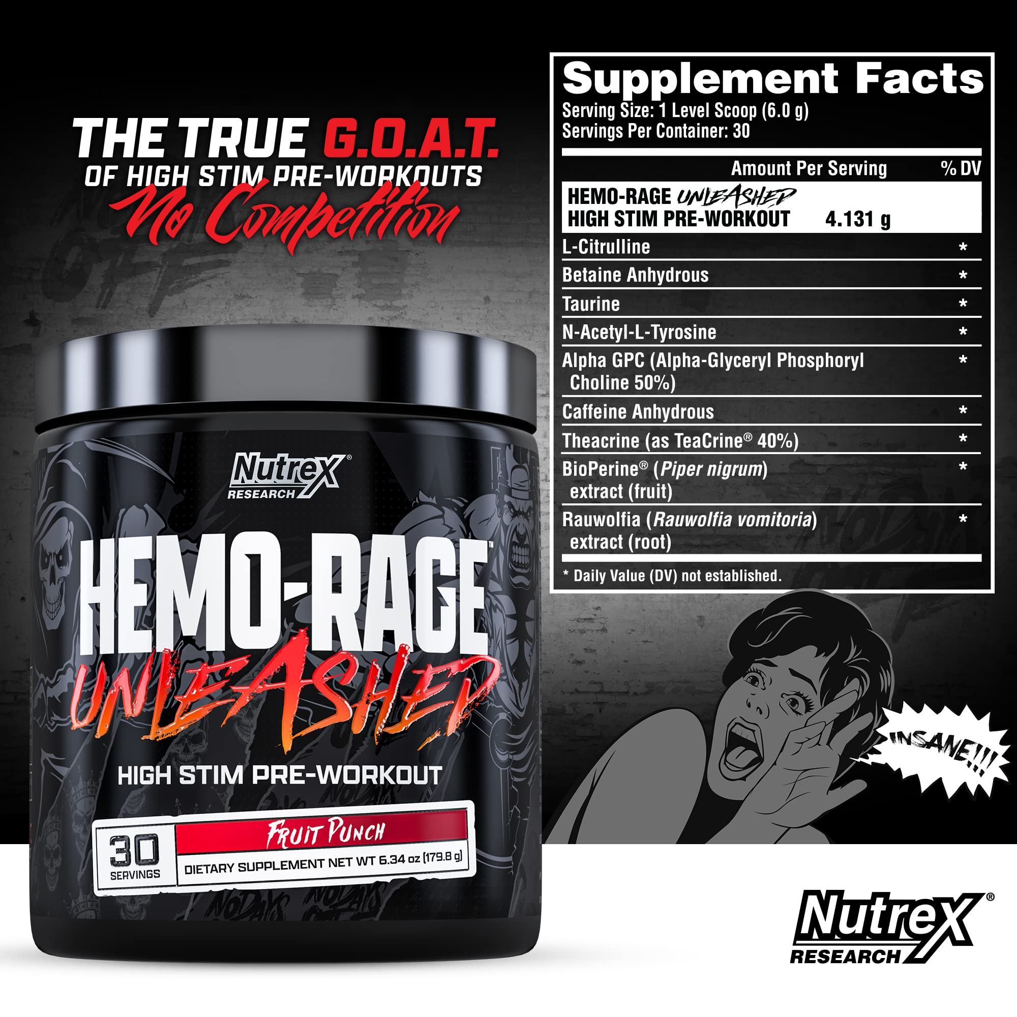 Nutrex Research Hemo-Rage Extreme High Stim Pre Workout Powder | Insane Lasting Energy Nutrex Research uk supplements