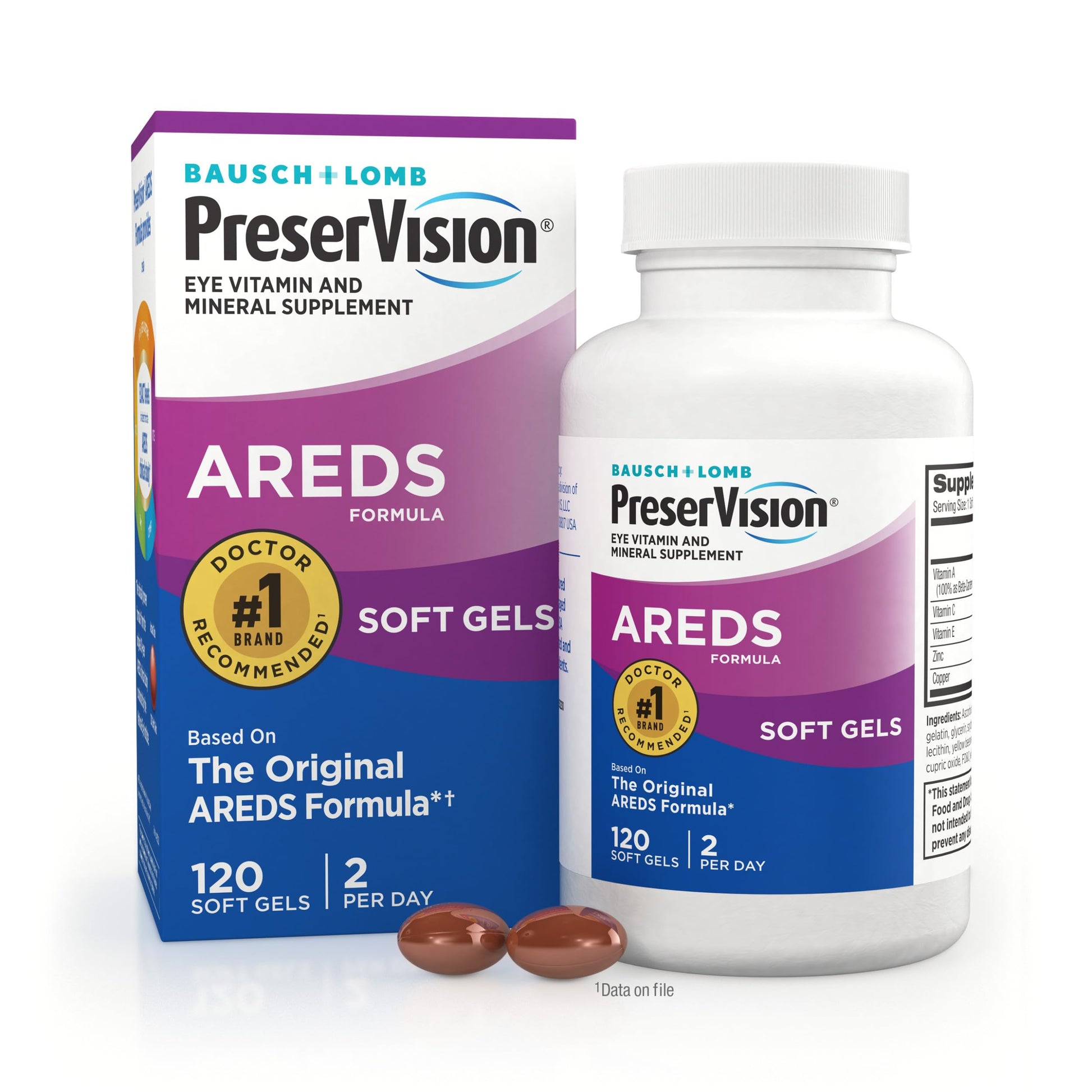 PreserVision AREDS Eye Vitamins, #1 Eye Doctor Recommended Brand, Multivitamin with Copper, Vitamin A, C & E, Zinc Supplements, 120 Softgels PreserVision uk supplements