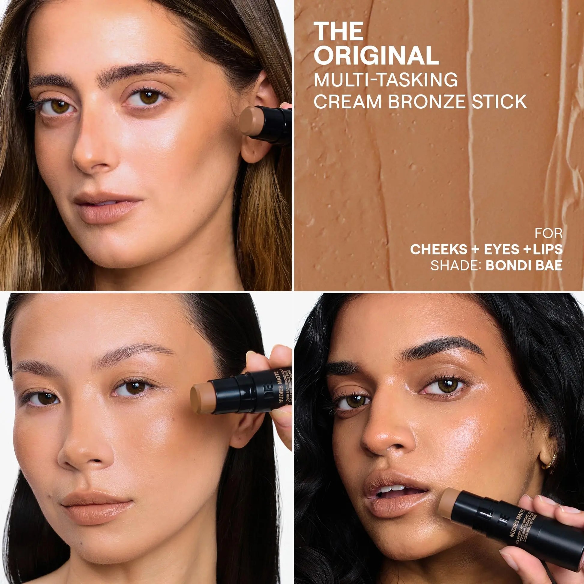 Nudestix Nudies Bronze All Over Matte Bronzing Stick – 3-in-1 Cream Bronzer for Cheeks, Eyes & Lips with Built-In Brush | Natural Contour & Sun-Kissed Glow | Bondi Bae Nudestix uk supplements