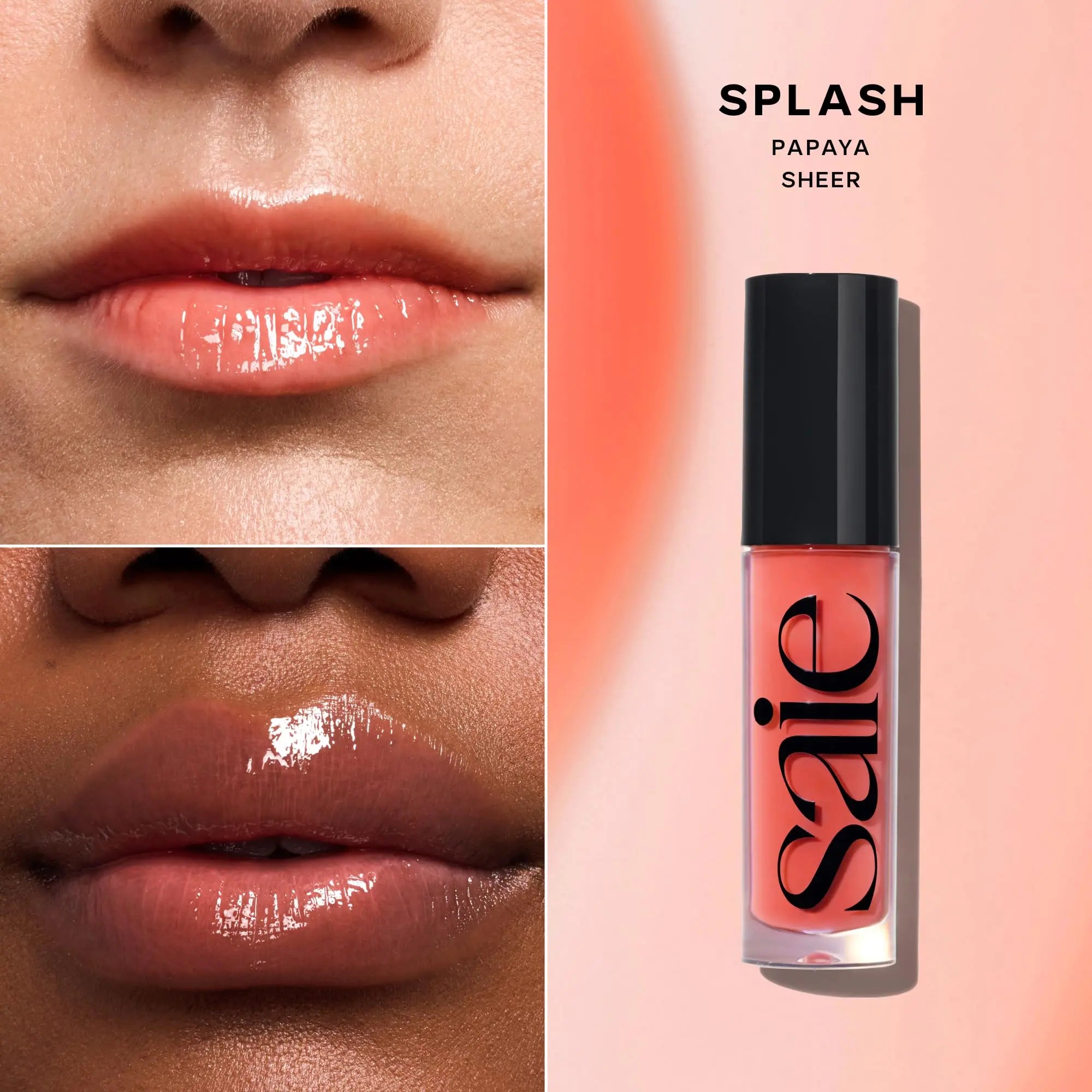 Saie Dewy Glow Duo - Dew Liquid Blush - (.40 oz, Hottie), Glossybounce Lip Gloss-Oil Hybrid (.17 oz, Splash) - Hydrating, Vegan Makeup for Radiant Cheeks & Lips Saie uk supplements