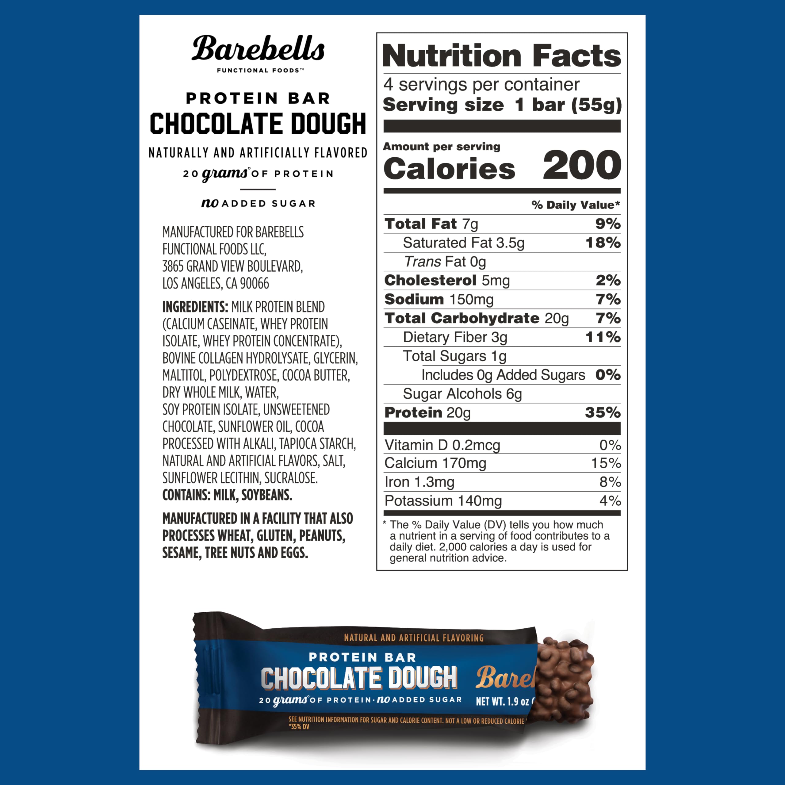 BAREBELLS Protein Bars Variety Value Pack - 16 Count, 1.9oz Bars - Protein Snacks BAREBELLS uk supplements