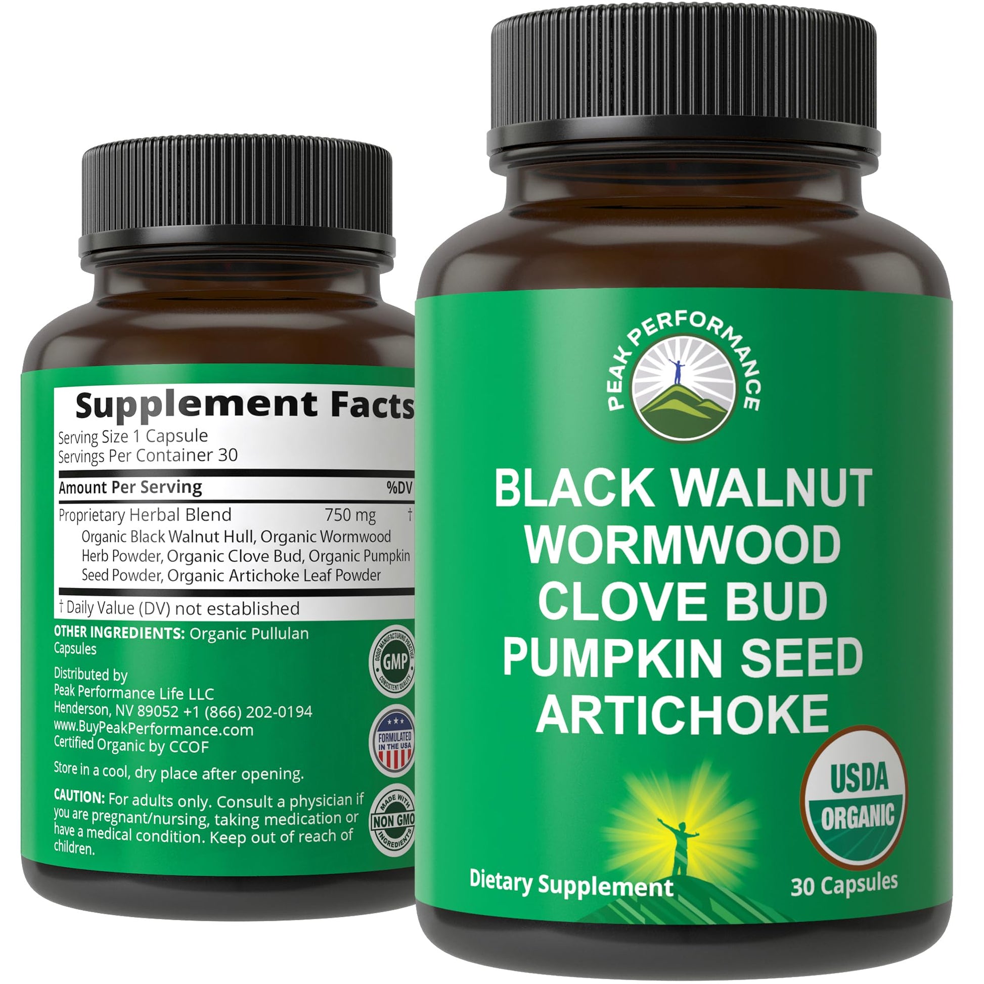 USDA Organic Wormwood Black Walnut Clove Cleanse for Humans. Elimination Detox + Intestinal Support Capsules Supplement for Adults and Kids. Pills with Artichoke and Pumpkin Seed for Added Benefits Peak Performance uk supplements