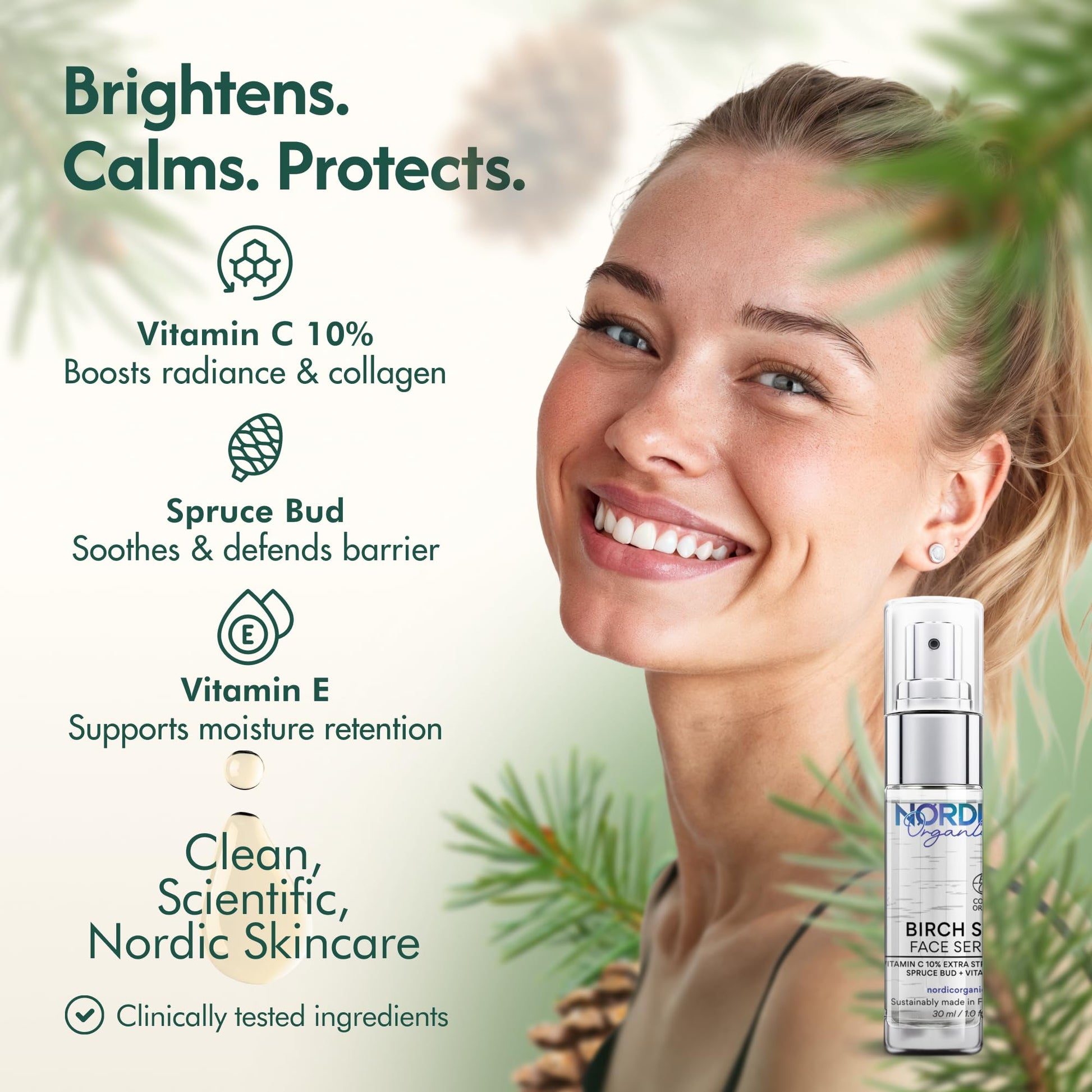 Nordic Organic Birch Sap Face Mist – COSMOS Certified Organic Formula with Hyaluronic Acid & Chaga Mushroom, Fragrance Free, Made in Finland 3.38 oz (100 ml), 1 Bottle Nordic Organic uk supplements