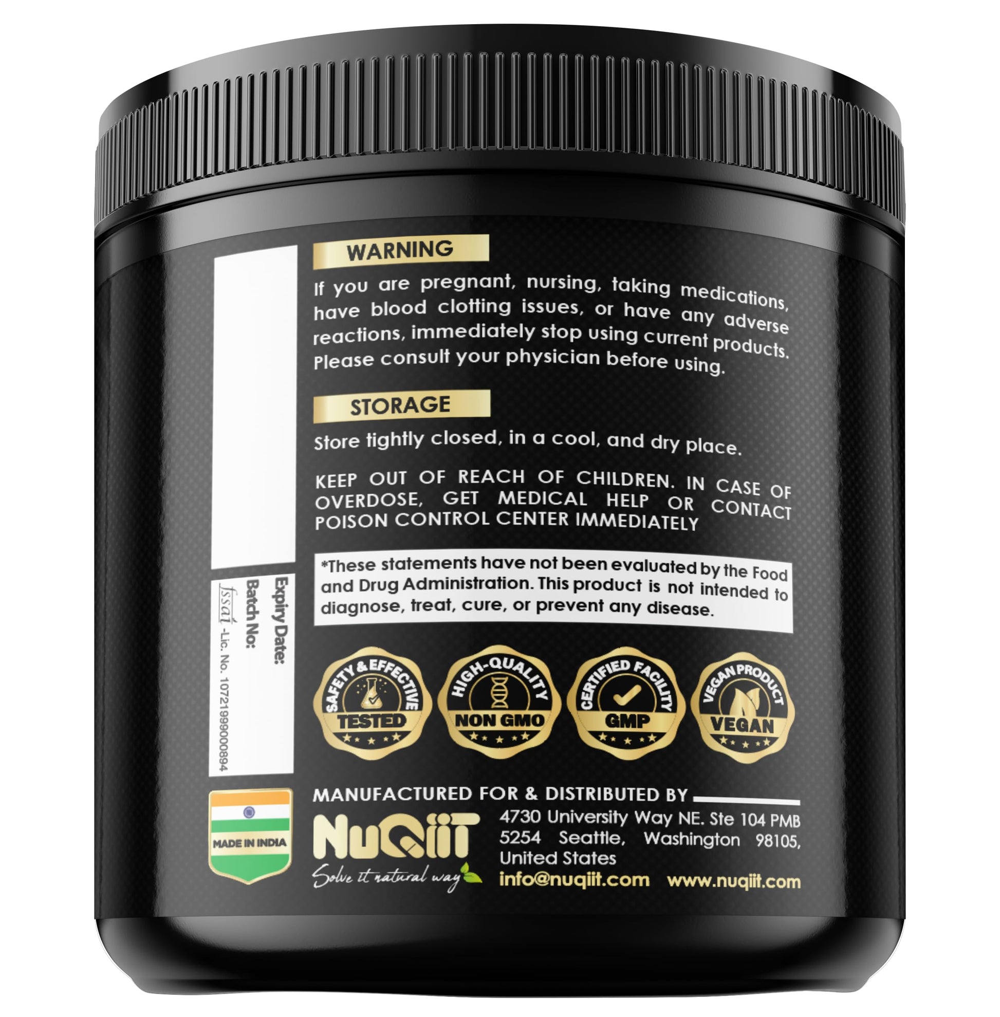 8in1 Cortisol Shield - Ashwagandha and Magnesium, Rhodiola Rosea, Lions Mane, Sea Moss, Turmeric, St Jonh's Wort - Mind& Mood Balance, Rest Well, Support Immume - 60 Capsules NUQIIT uk supplements