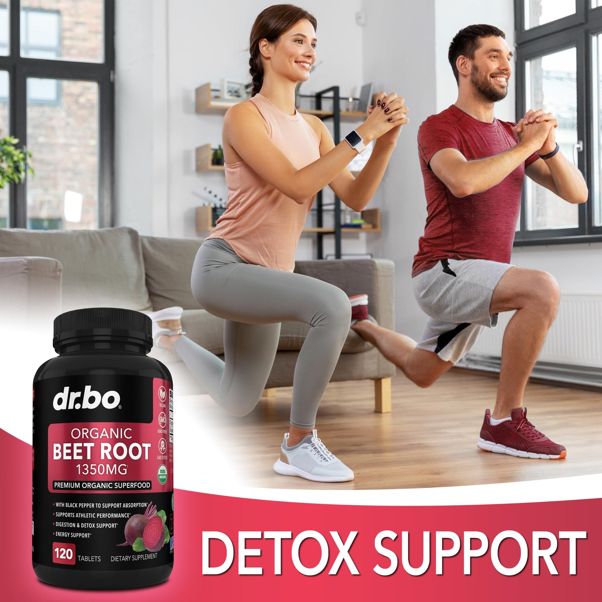 Organic Beet Root Capsules Supplements - 1350mg Beetroot Powder Extract Pills, Organic DR. BO uk supplements