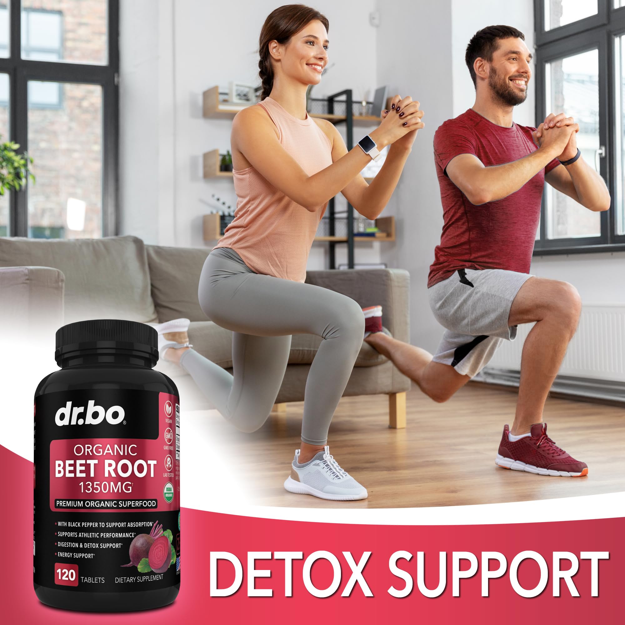 Organic Beet Root Capsules Supplements - 1350mg Beetroot Powder Extract Pills, Organic DR. BO uk supplements
