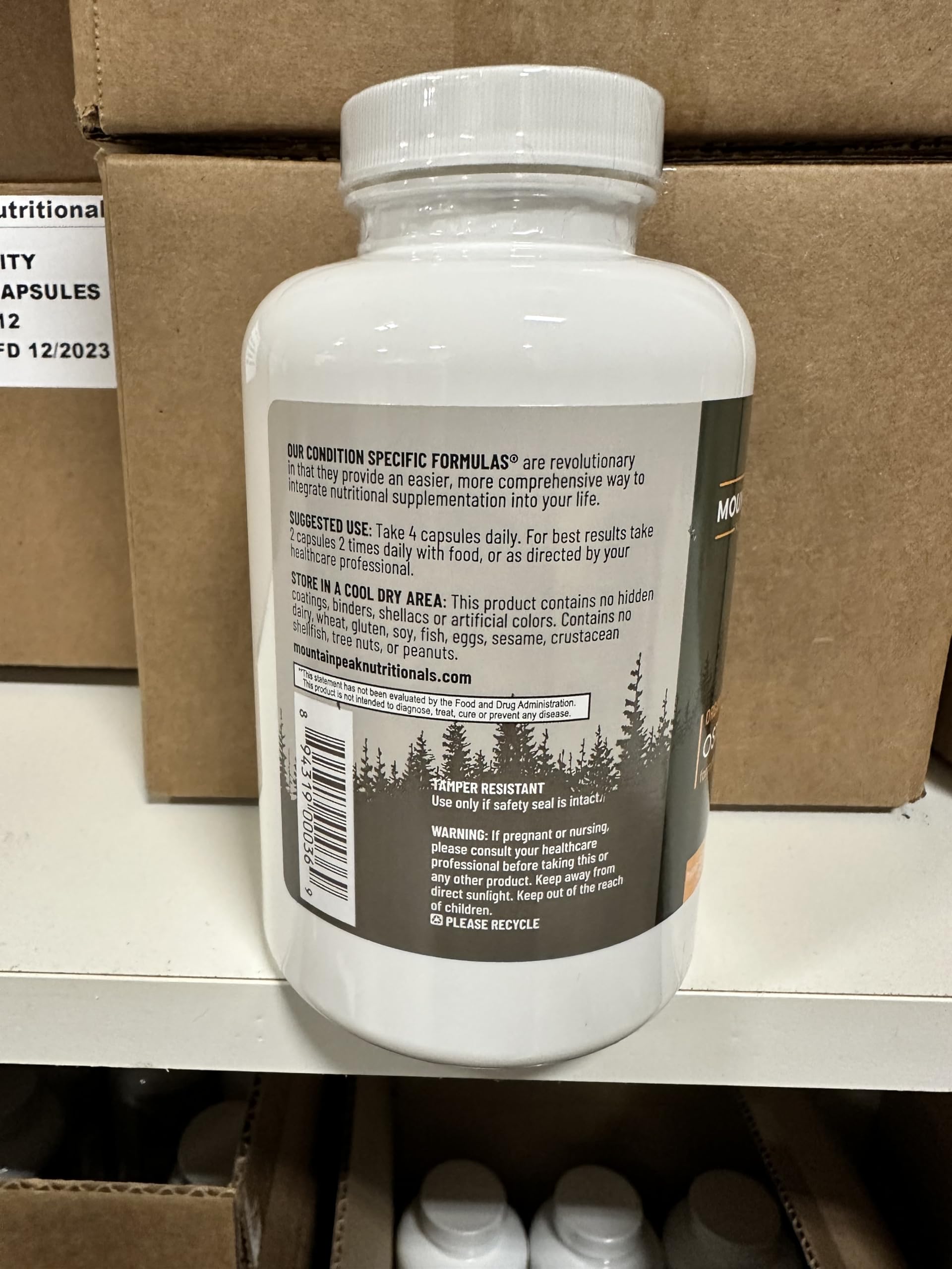 Mountain Peak Nutritionals Osteo Supplement - Organ & Strong Bone Support, Promotes Bone Health - With Vitamins D3, K2, Calcium, and Magnesium - Bone Building & Strengthening (240 Vegetarian Capsules) Mountain Peak Nutritionals uk supplements