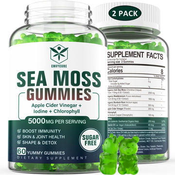 Sugar-Free Sea Moss Iodine Gummies 5000mg, Extra Strength Irish Moss Gel Supplement EnvyCure uk supplements