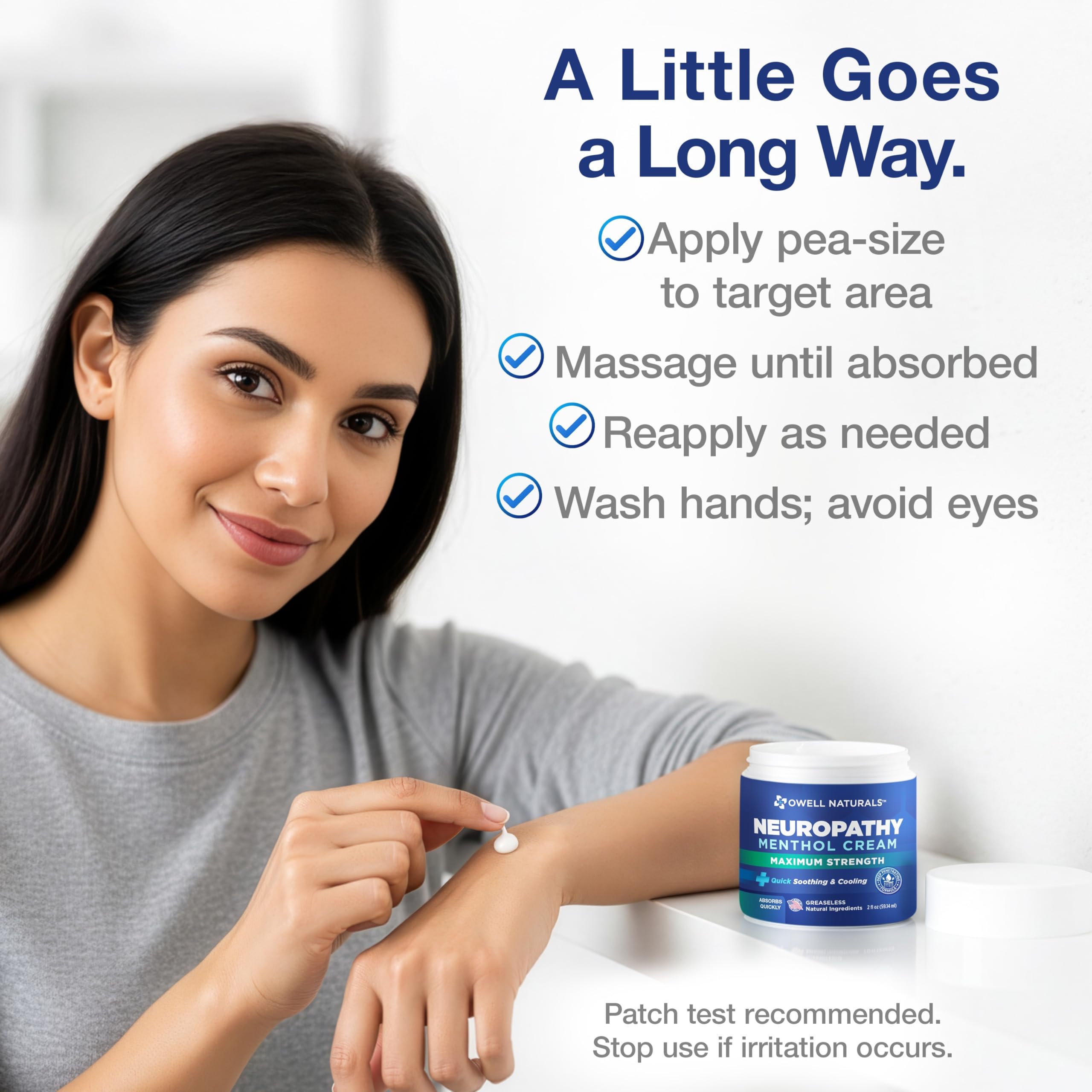 Owell Naturals Neuropathy Cream Extra Strength – Fast Absorbing Cooling for Leg, Feet & Hands – Advanced Soothing Formula with Aloe Vera, Arnica, MSM & Vitamin B6 – Made in USA, 2 fl oz Owell Naturals uk supplements