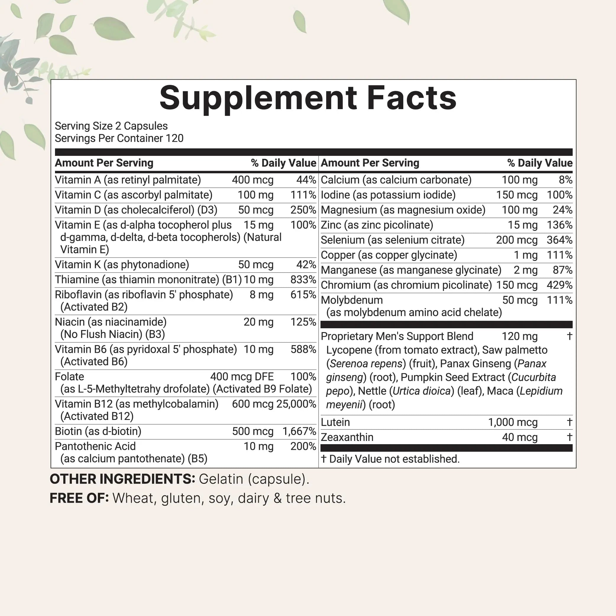 Pure Methylated Multivitamin for Men, 240 Capsules | 30 Key Nutrients with Vitamin C, D, E, B Complex + Methylfolate Micro Ingredients uk supplements