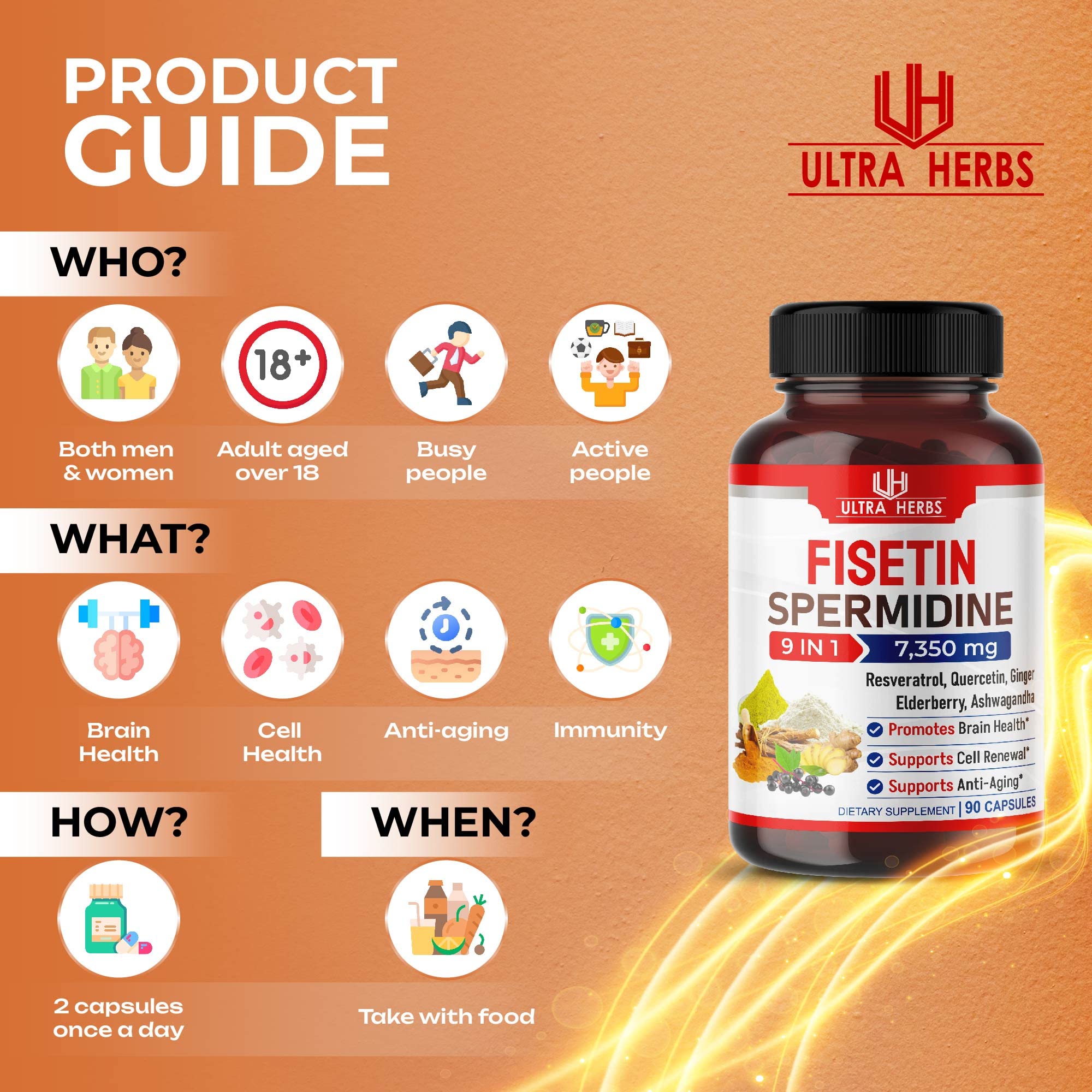 Ultra Fisetin Supplements Complex 7350mg Resveratrol 1000mg Quercetin 200mg ULTRA HERBS uk supplements