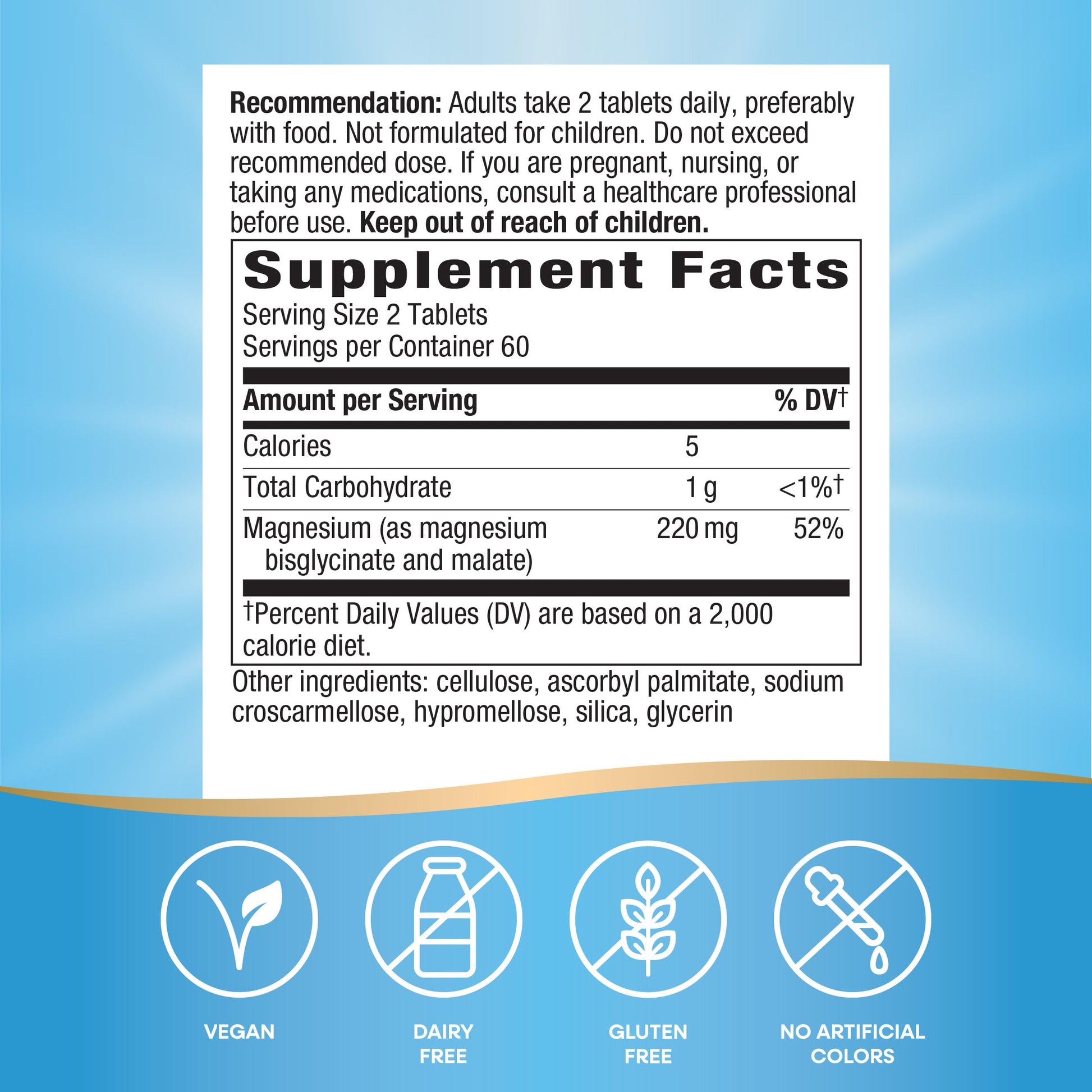 Nature's Way Magnesium Glycinate Complex, Supports Heart, Muscle, Nerve Function*, Highly Absorbable, 220 mg per 2-Tablet Serving, No Gluten, Vegan, 120 Tablets Nature's Way uk supplements
