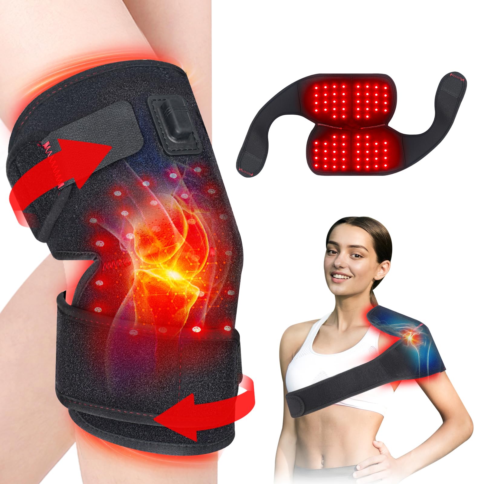 Red Light Therapy for Knee, 660nm Red Light and 850nm Near Infrared Light Therapy Device Rikimxin uk supplements