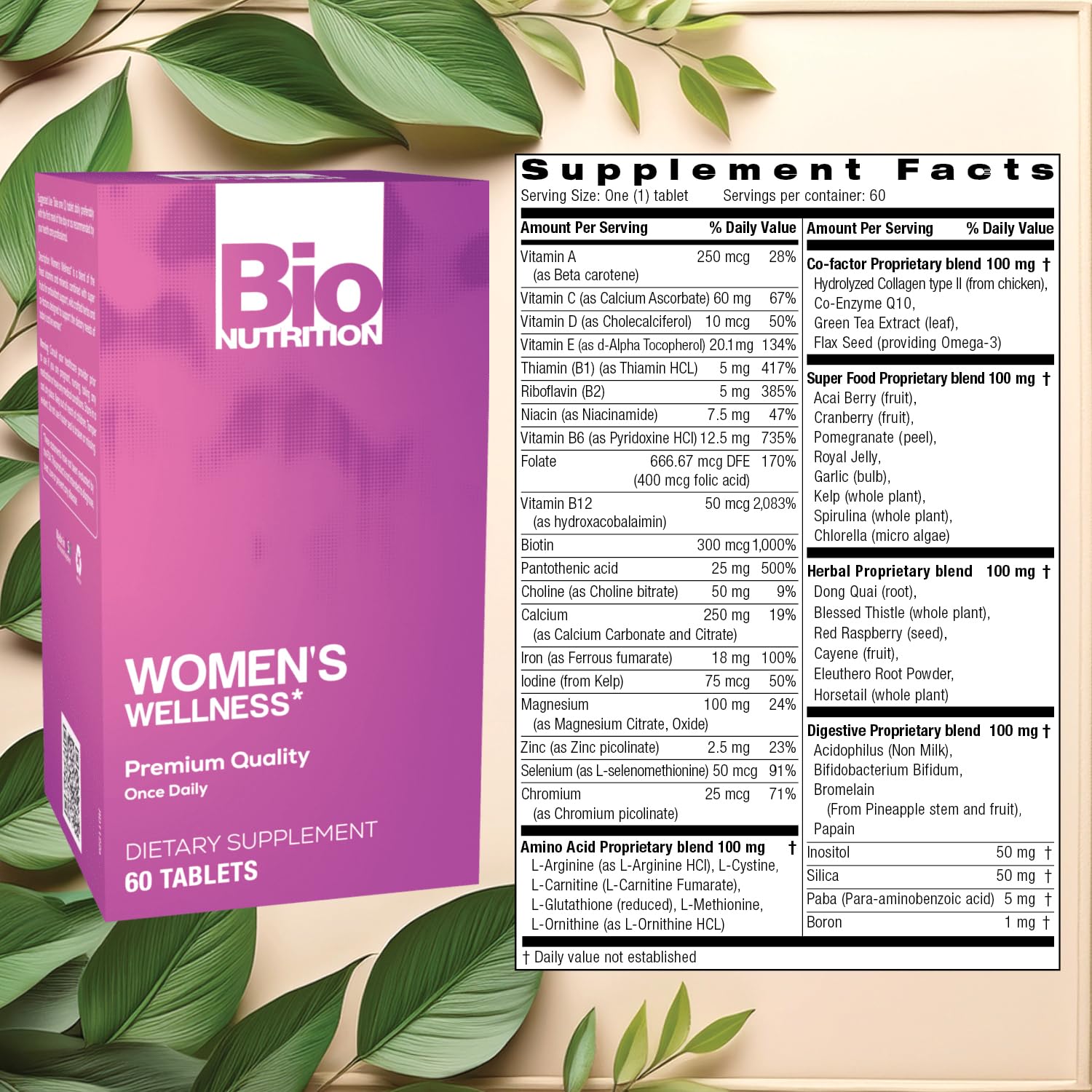 Bio Nutrition Women Wellness Tabs, 60 Count Bio Nutrition uk supplements