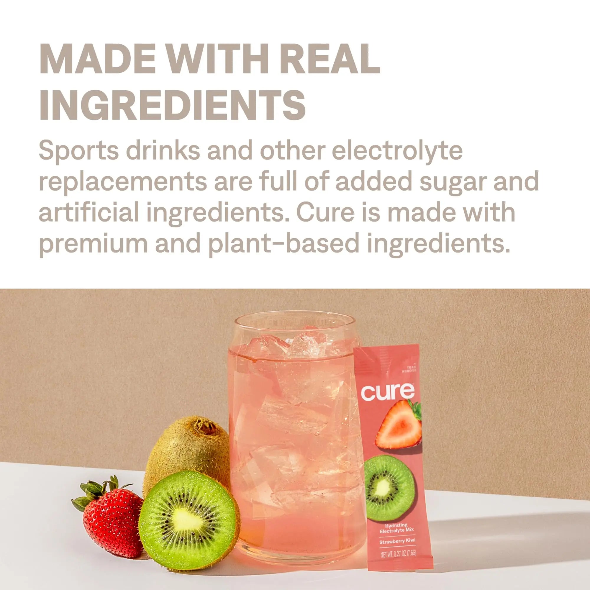 Cure Hydration | Plant-Based Electrolyte Drink Mix | No Added Sugar | FSA-HSA | Dehydration Relief Powder Made with Coconut Water | Non-GMO | Vegan | 28 Servings Jar - Strawberry Kiwi Cure Hydration uk supplements