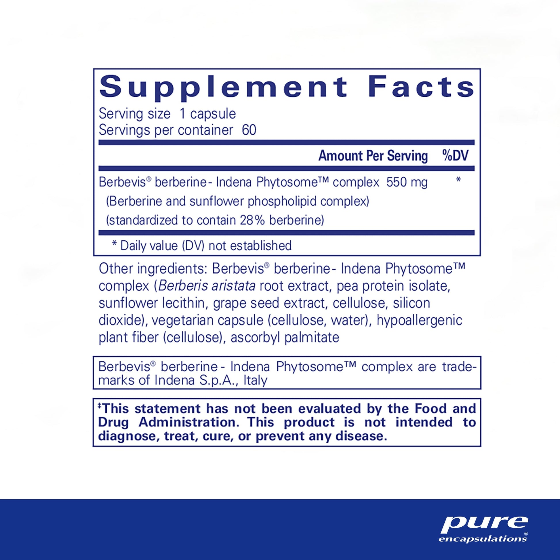 Pure Encapsulations Berberine UltraSorb | Enhanced Absorption Berberine | 60 Capsules Pure Encapsulations uk supplements