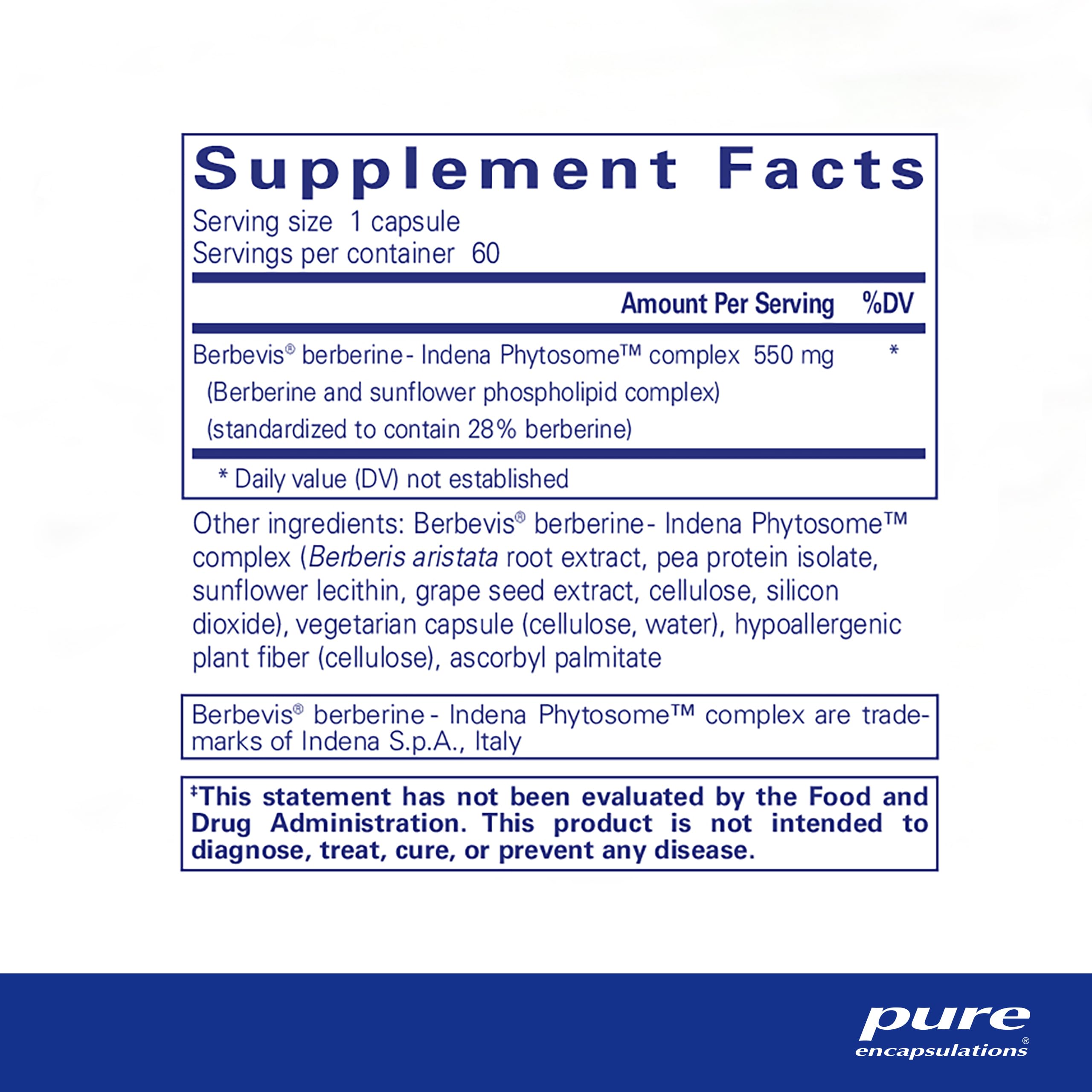 Pure Encapsulations Berberine UltraSorb | Enhanced Absorption Berberine | 60 Capsules Pure Encapsulations uk supplements