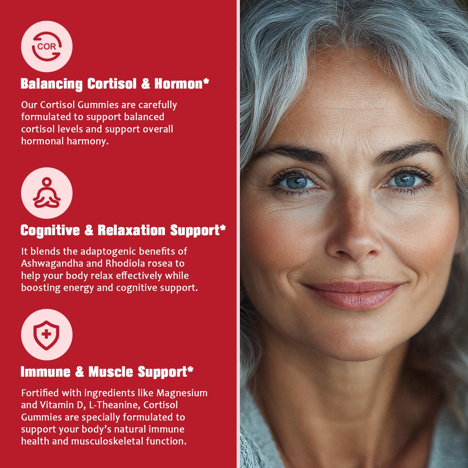 JIANKYTZ Cortisol Gummies for Women with Ashwagandha, Rhodiola Rosea, L-Theanine, Magnesium, Vitamin D3 for Zzz Support, Balanced Cortisol, Vegan, 60 Gummies JIANKYTZ uk supplements