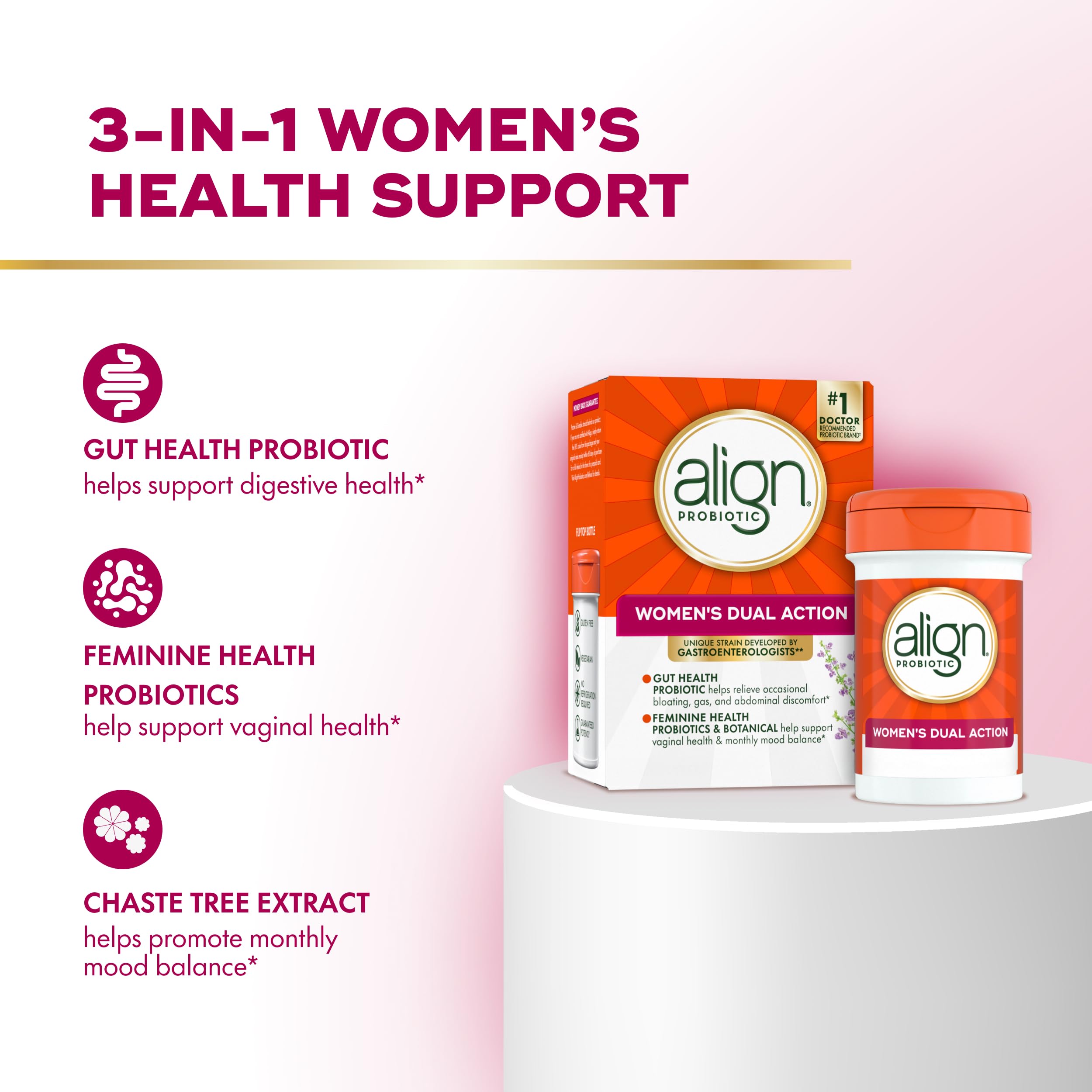 Align Probiotic, Womens Dual Action, Vaginal Probiotics for Women, Womens Probiotic for Vaginal Health Support, with Probiotics for Digestive Health, 28 Probiotic Capsules Align uk supplements