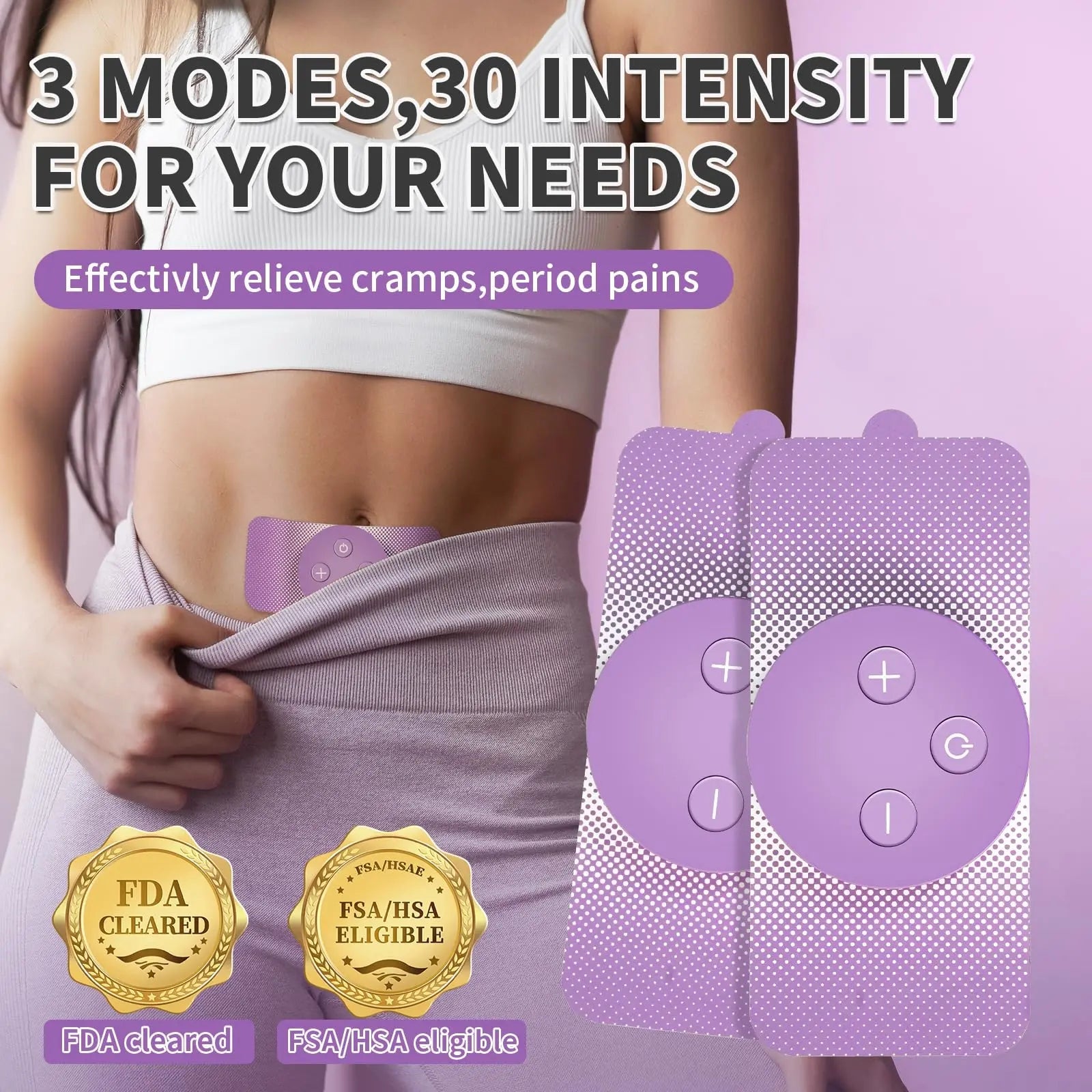 JUSTWILL Wireless Portable Period Cramps Pain Relief Simulator with 3 Modes 30 Intensity Rechargeable TENS Unit for Menstrual Cramp Relief Home Medical Device,Gift for Women Wife Girlfriend Girl JUSTWILL uk supplements