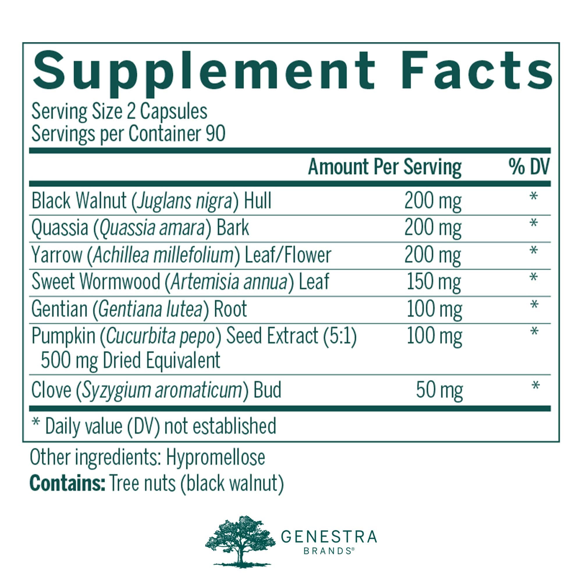 Genestra Brands Black Walnut Capsules | Herbal Formula to Support Digestive Health | 90 Capsules Genestra Brands uk supplements