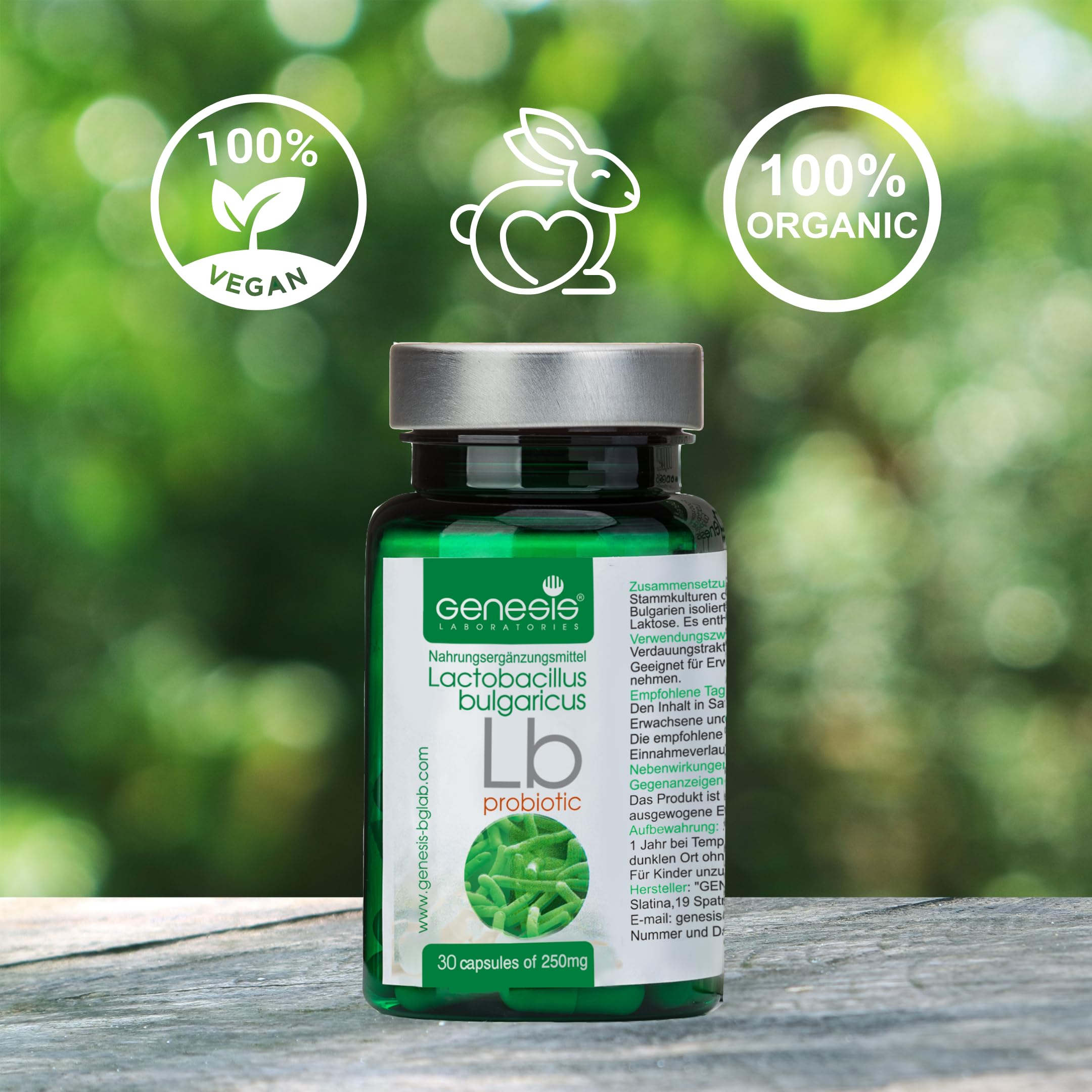 Probiotic Lactobacillus Supplement 30 Capsules with Lactobacillus Bulgaricus 250 mg Probiotic Digestive Immune Support Gut Health Probiotics for Digestive Health Anti Bloating Genesis LABORATORIES uk supplements