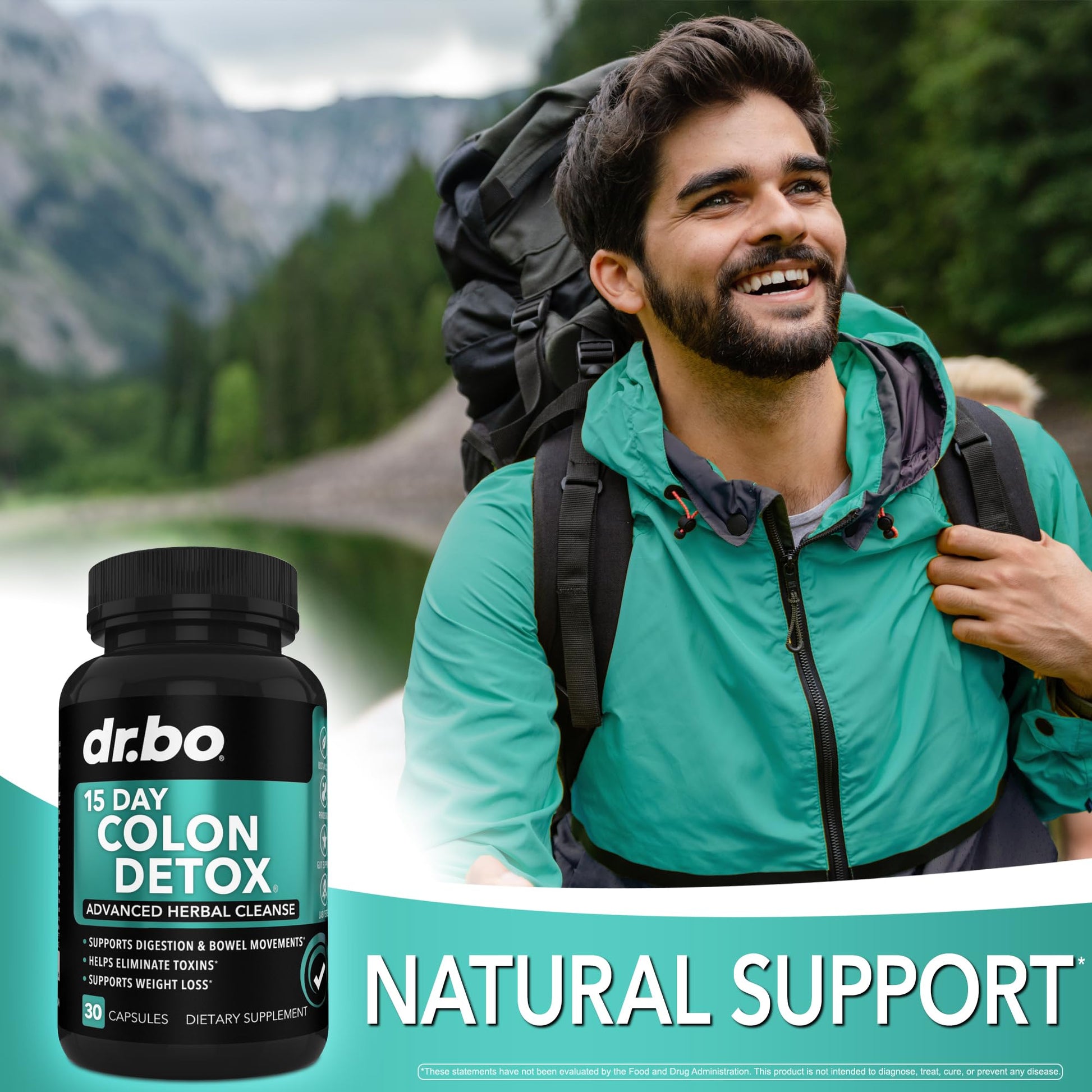 Colon Cleanser Detox for Weight Flush - 15 Day Intestinal Cleanse Pills & Probiotic - Fast Natural Laxative for Constipation Relief - Bowel Movement Supplements for Stomach Bloating, Gut Loss Support DR. BO uk supplements