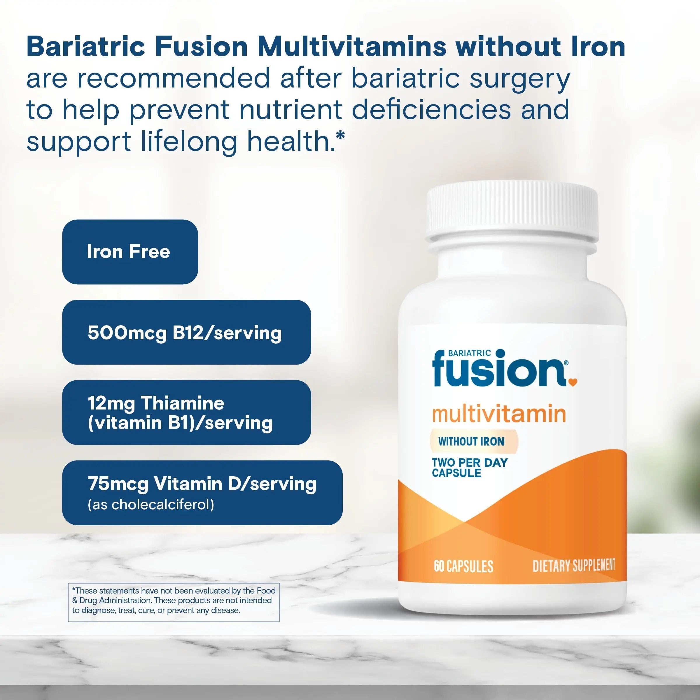 Bariatric Fusion Bariatric Multivitamin Without Iron | Post Bariatric Surgery Patients | Iron Free Bariatric Vitamin Bariatric Fusion uk supplements