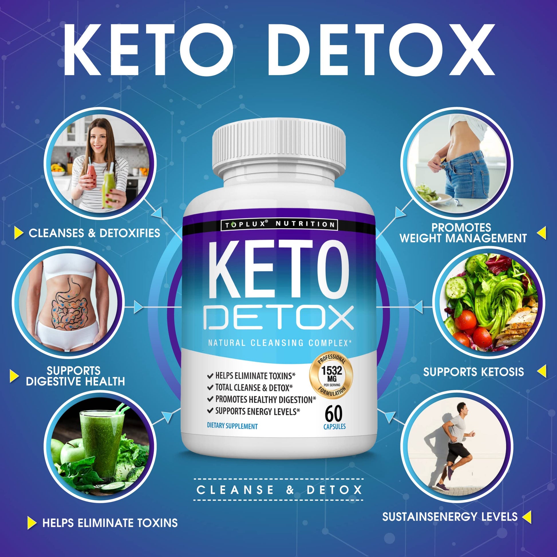Toplux Keto Detox Pills Advanced Cleansing Extract – 1532 Mg Natural Acai Colon Toplux uk supplements