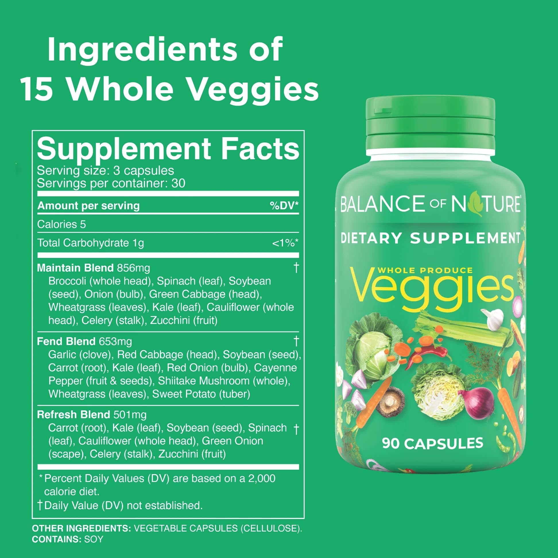 Balance of Nature Whole Veggies Supplement with Superfood Vegetables Balance of Nature uk supplements