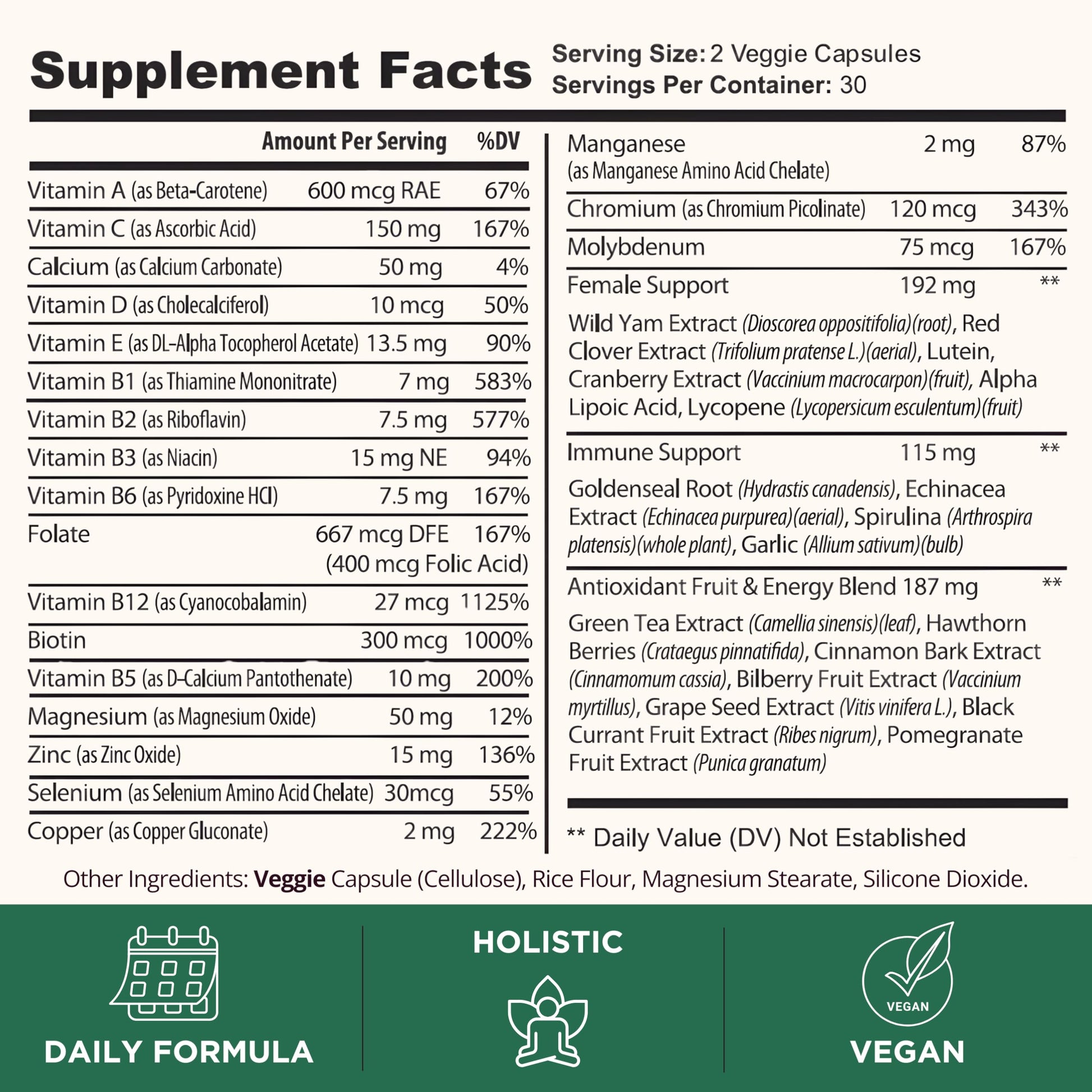 TODICAMP Melanin-Rich Physiology Women's Wellness Formula with 37 Active Ingredients - Daily Multivitamin for Women Hormone Balance, Energy Vitamins for Women, Biotin Supplement for Hair Skin & Nails TODICAMP uk supplements