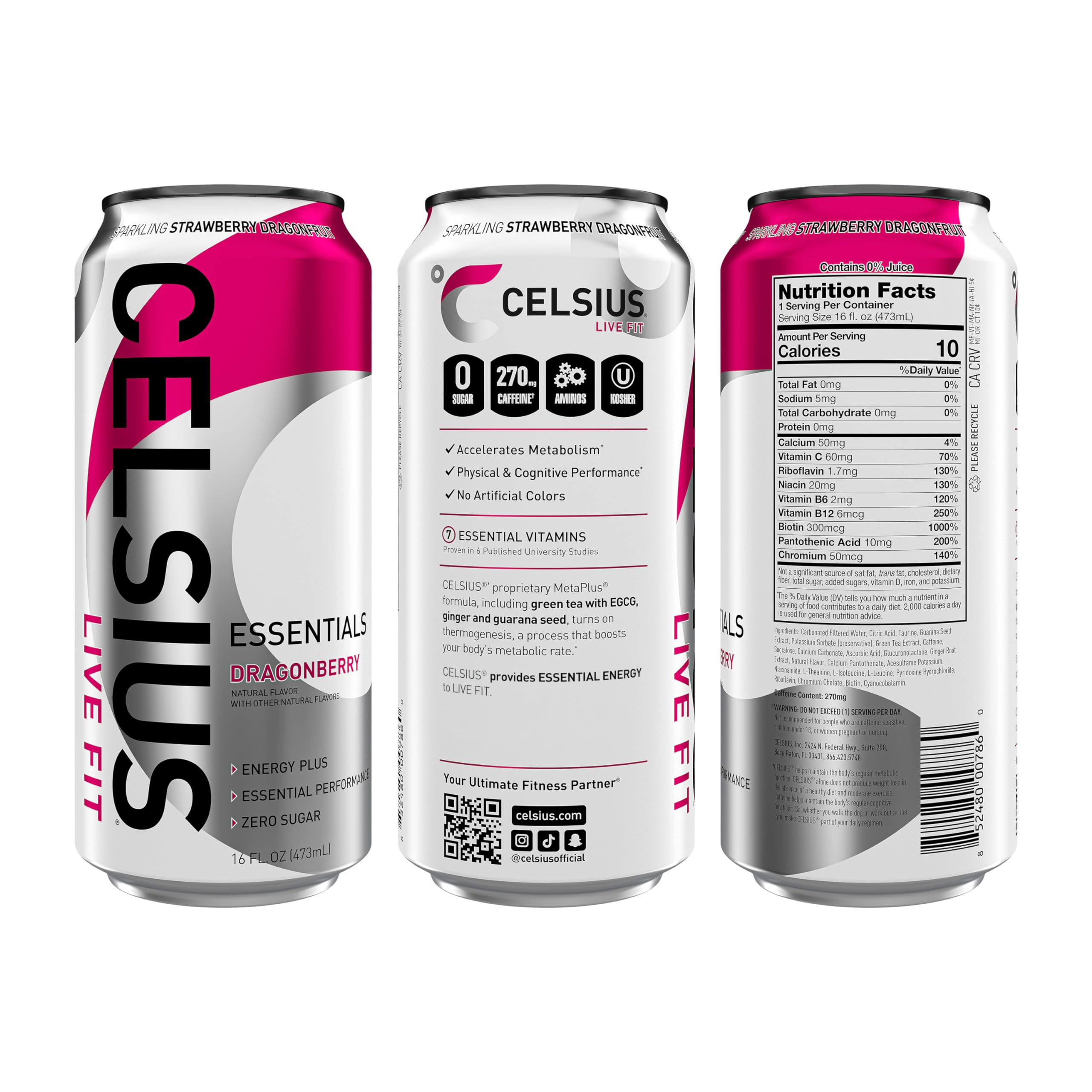 CELSIUS ESSENTIALS, Sparkling Dragonberry, Performance Energy Drink 16 Fl Oz CELSIUS uk supplements