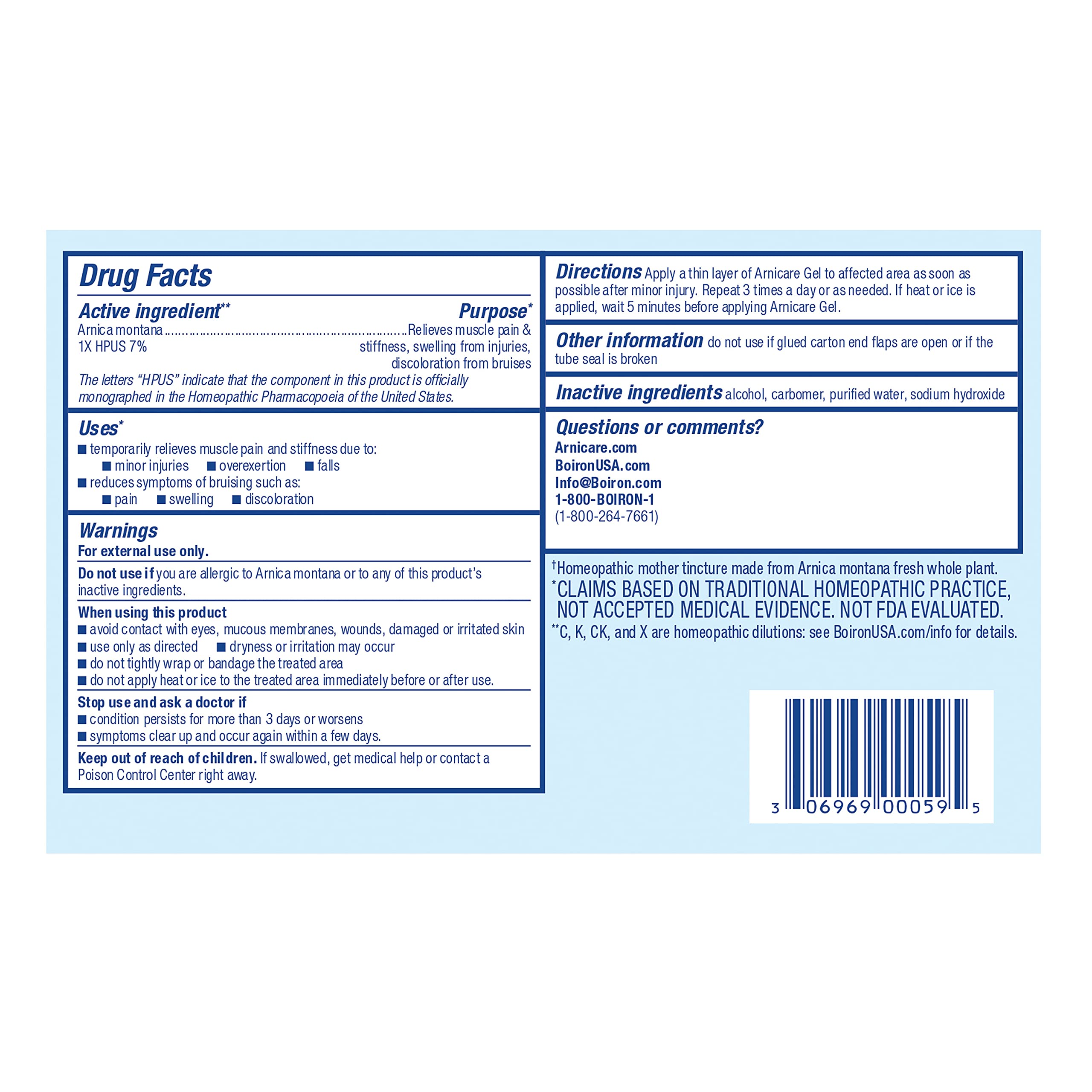 Boiron Arnicare Gel for Joint Pain, Muscle Pain, Swelling, Soreness, and Stiffness - Non-greasy and Fragrance-Free - 2.6 oz Boiron uk supplements